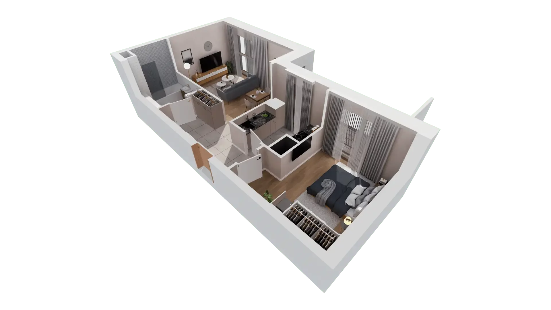 2 pokoje, mieszkanie 46,80 m², piętro 1, oferta nr 1C.1.151, Francuska Park VIIIB, Katowice, Osiedle Paderewskiego-Muchowiec, Muchowiec, ul. Szybowcowa