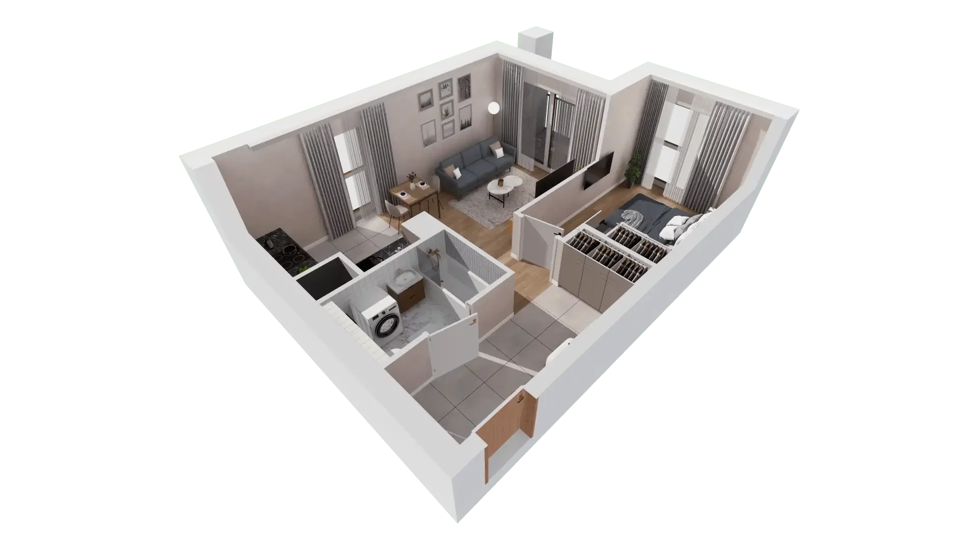 2 pokoje, mieszkanie 44,46 m², piętro 2, oferta nr 1A.2.21, Francuska Park VIIIB, Katowice, Osiedle Paderewskiego-Muchowiec, Muchowiec, ul. Szybowcowa
