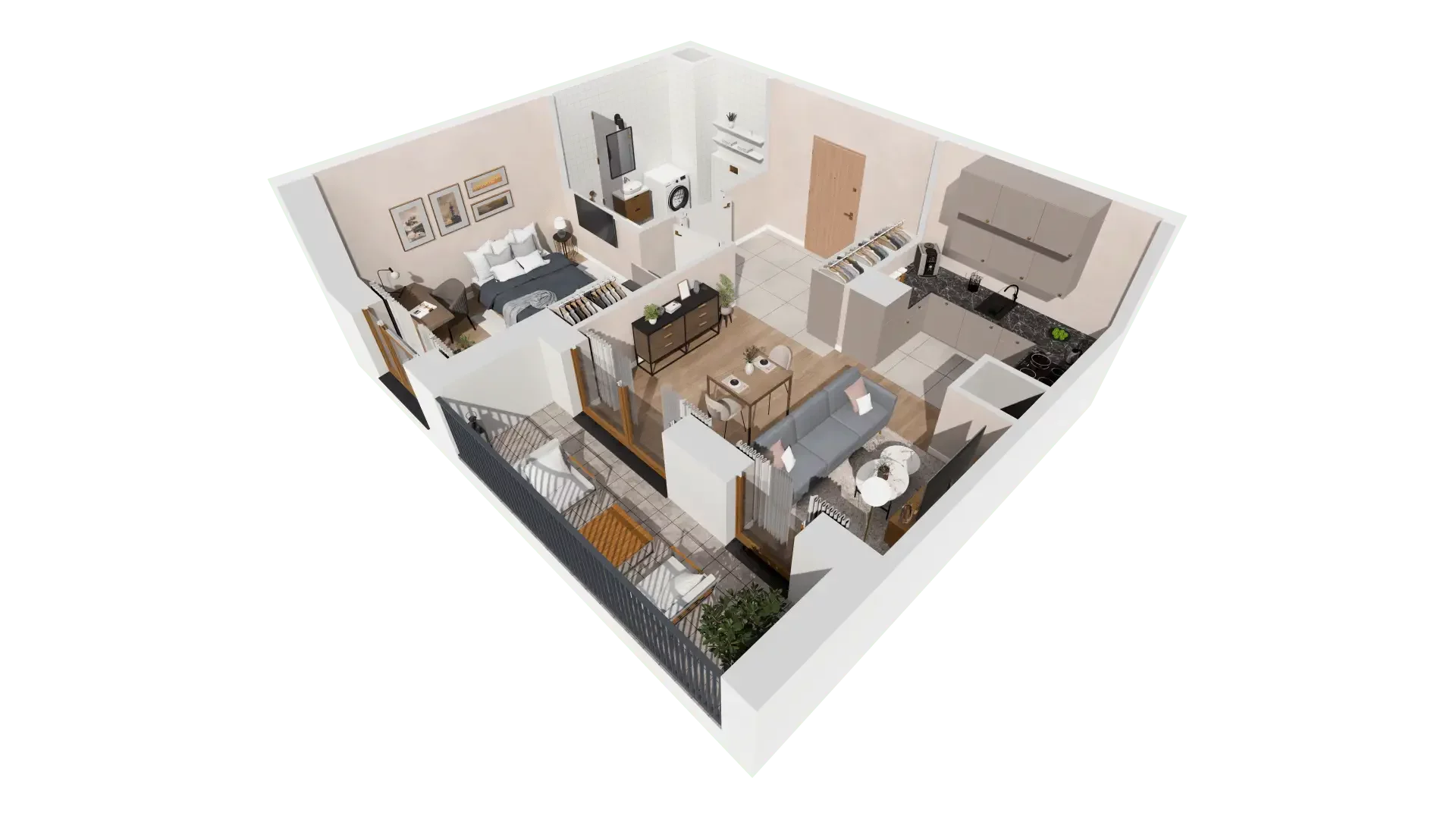 2 pokoje, mieszkanie 42,96 m², piętro 2, oferta nr 1A.2.22, Francuska Park VIIIB, Katowice, Osiedle Paderewskiego-Muchowiec, Muchowiec, ul. Szybowcowa