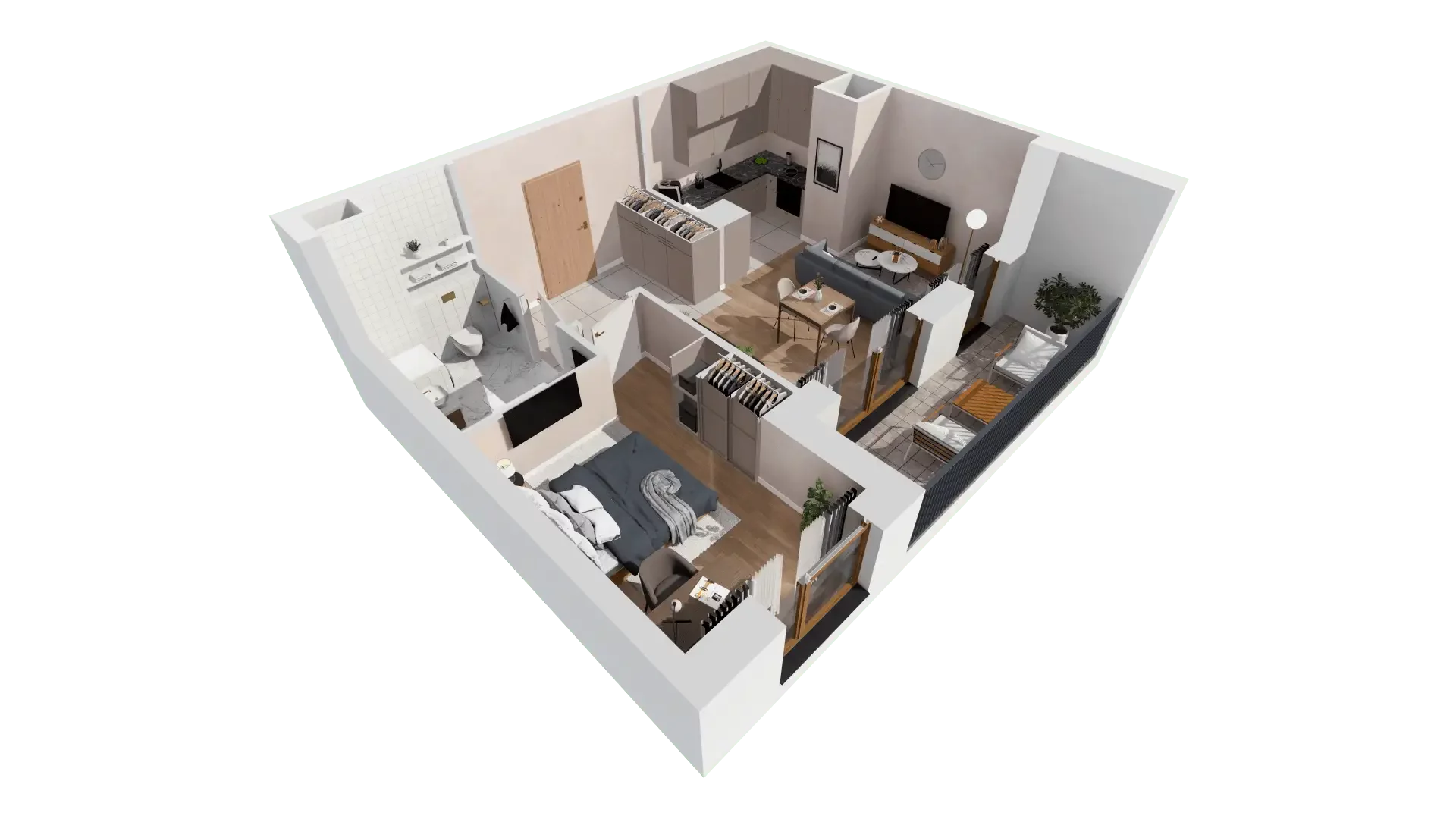 2 pokoje, mieszkanie 42,96 m², piętro 2, oferta nr 1A.2.22, Francuska Park VIIIB, Katowice, Osiedle Paderewskiego-Muchowiec, Muchowiec, ul. Szybowcowa