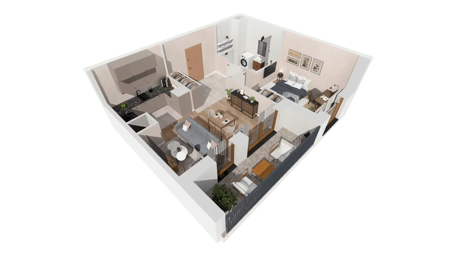 2 pokoje, mieszkanie 42,96 m², piętro 2, oferta nr 1A.2.23, Francuska Park VIIIB, Katowice, Osiedle Paderewskiego-Muchowiec, Muchowiec, ul. Szybowcowa