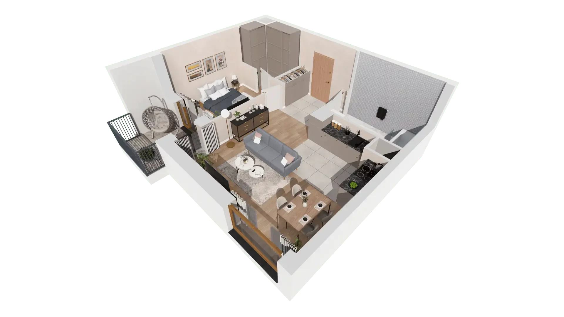2 pokoje, mieszkanie 47,10 m², piętro 3, oferta nr 1A.3.31, Francuska Park VIIIB, Katowice, Osiedle Paderewskiego-Muchowiec, Muchowiec, ul. Szybowcowa