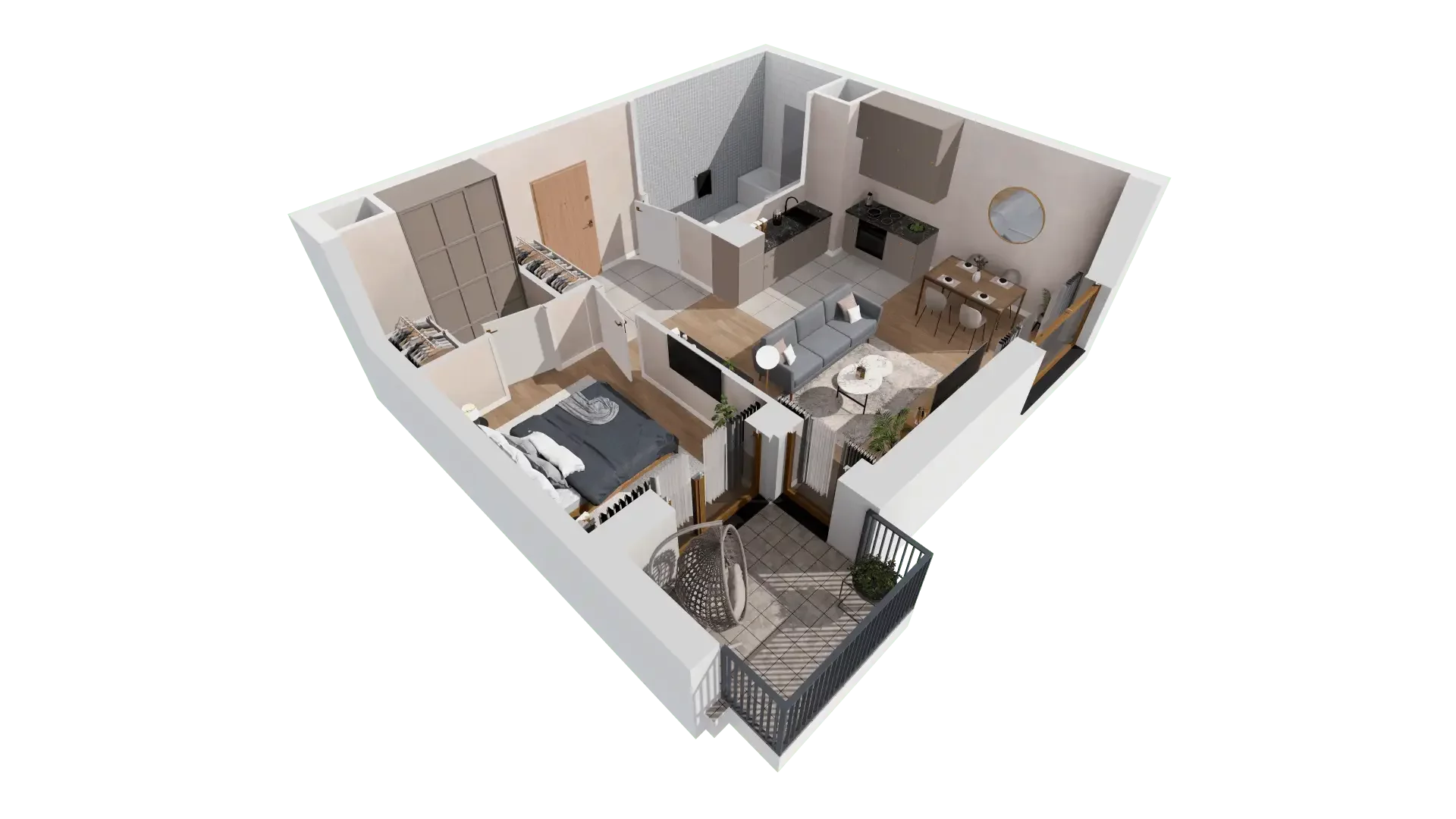 2 pokoje, mieszkanie 47,10 m², piętro 3, oferta nr 1A.3.31, Francuska Park VIIIB, Katowice, Osiedle Paderewskiego-Muchowiec, Muchowiec, ul. Szybowcowa