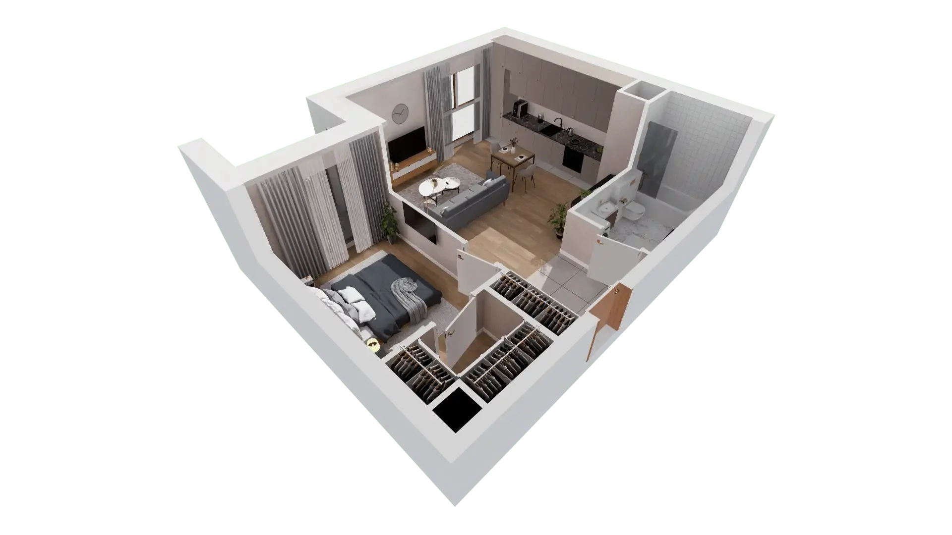 2 pokoje, mieszkanie 47,76 m², piętro 3, oferta nr 1A.3.34, Francuska Park VIIIB, Katowice, Osiedle Paderewskiego-Muchowiec, Muchowiec, ul. Szybowcowa