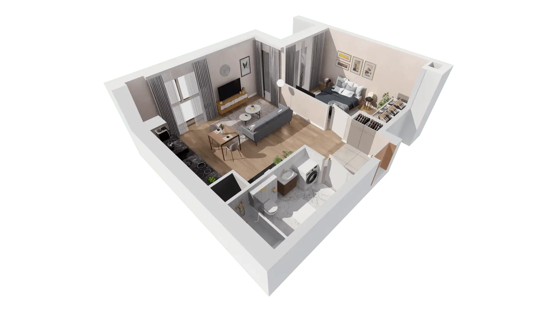 2 pokoje, mieszkanie 46,85 m², piętro 3, oferta nr 1B.3.106, Francuska Park VIIIB, Katowice, Osiedle Paderewskiego-Muchowiec, Muchowiec, ul. Szybowcowa