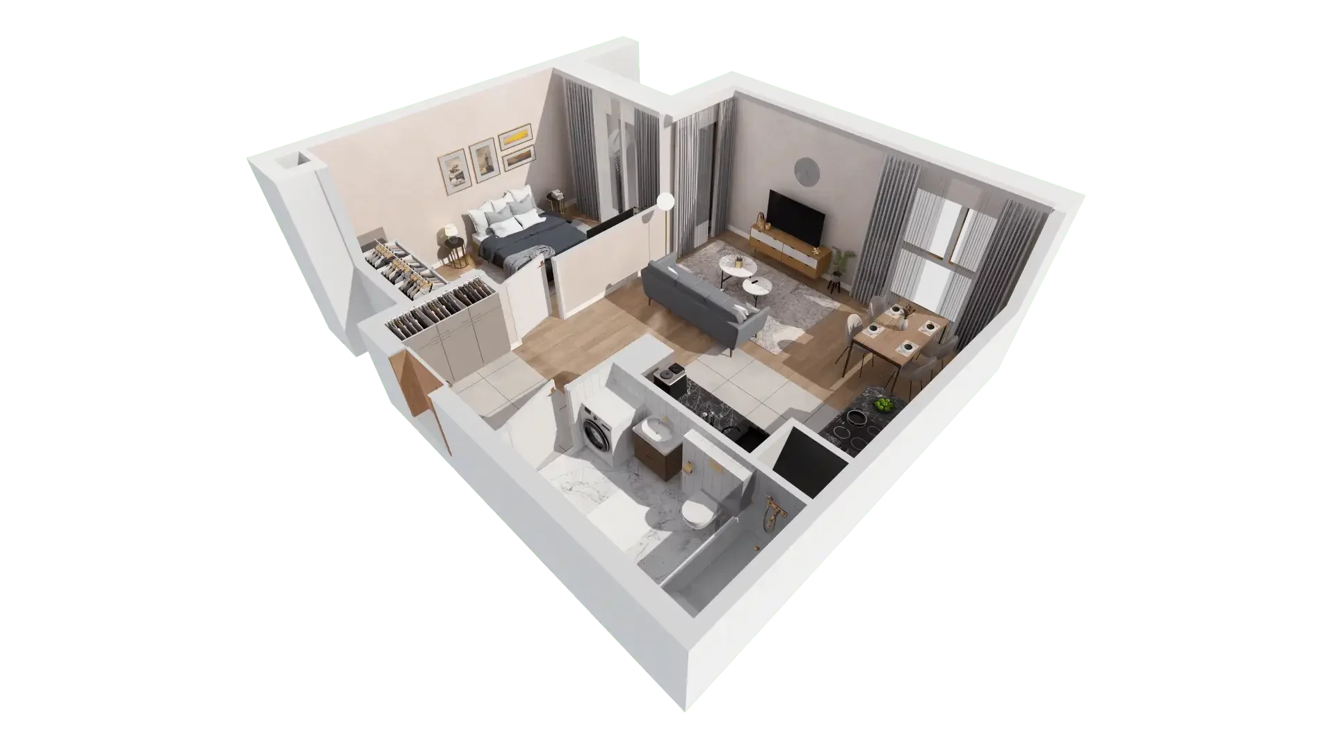 2 pokoje, mieszkanie 46,65 m², piętro 3, oferta nr 1B.3.107, Francuska Park VIIIB, Katowice, Osiedle Paderewskiego-Muchowiec, Muchowiec, ul. Szybowcowa