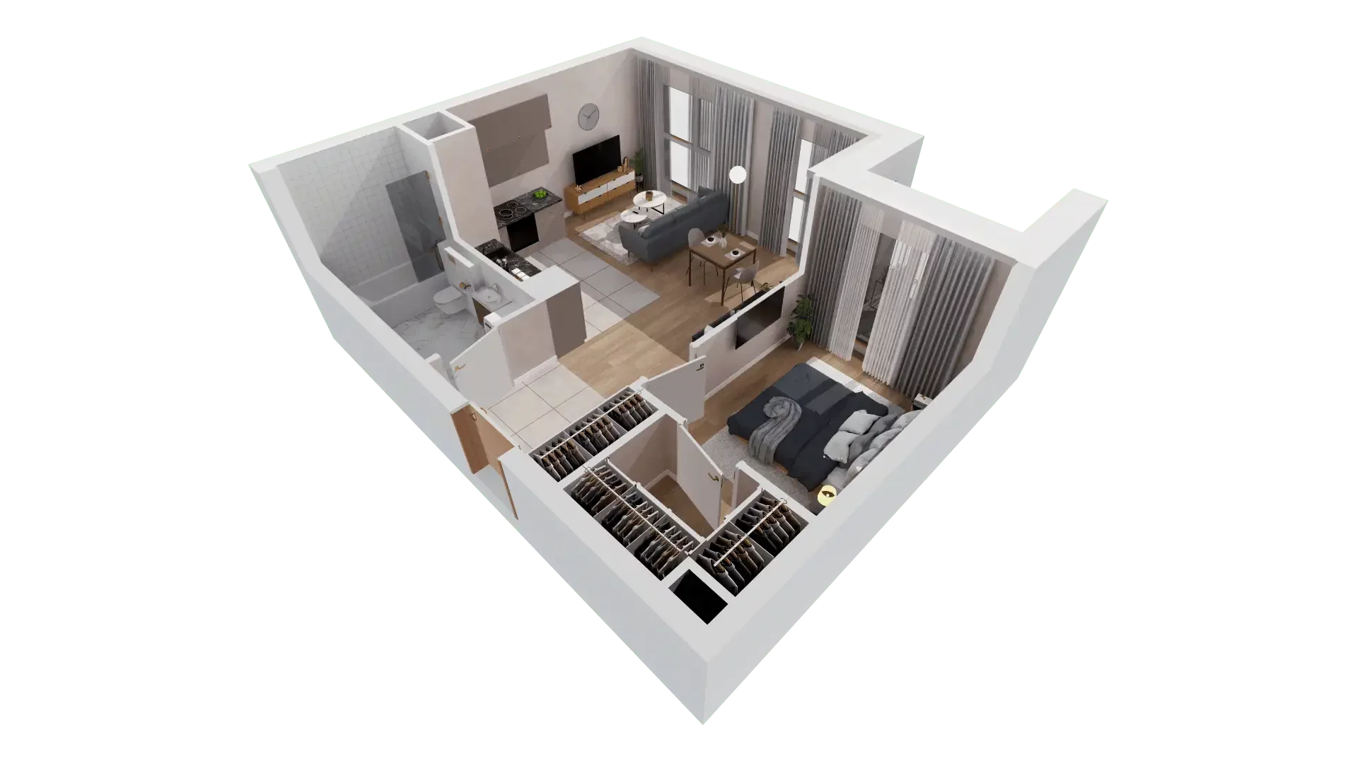 2 pokoje, mieszkanie 47,31 m², piętro 3, oferta nr 1B.3.108, Francuska Park VIIIB, Katowice, Osiedle Paderewskiego-Muchowiec, Muchowiec, ul. Szybowcowa