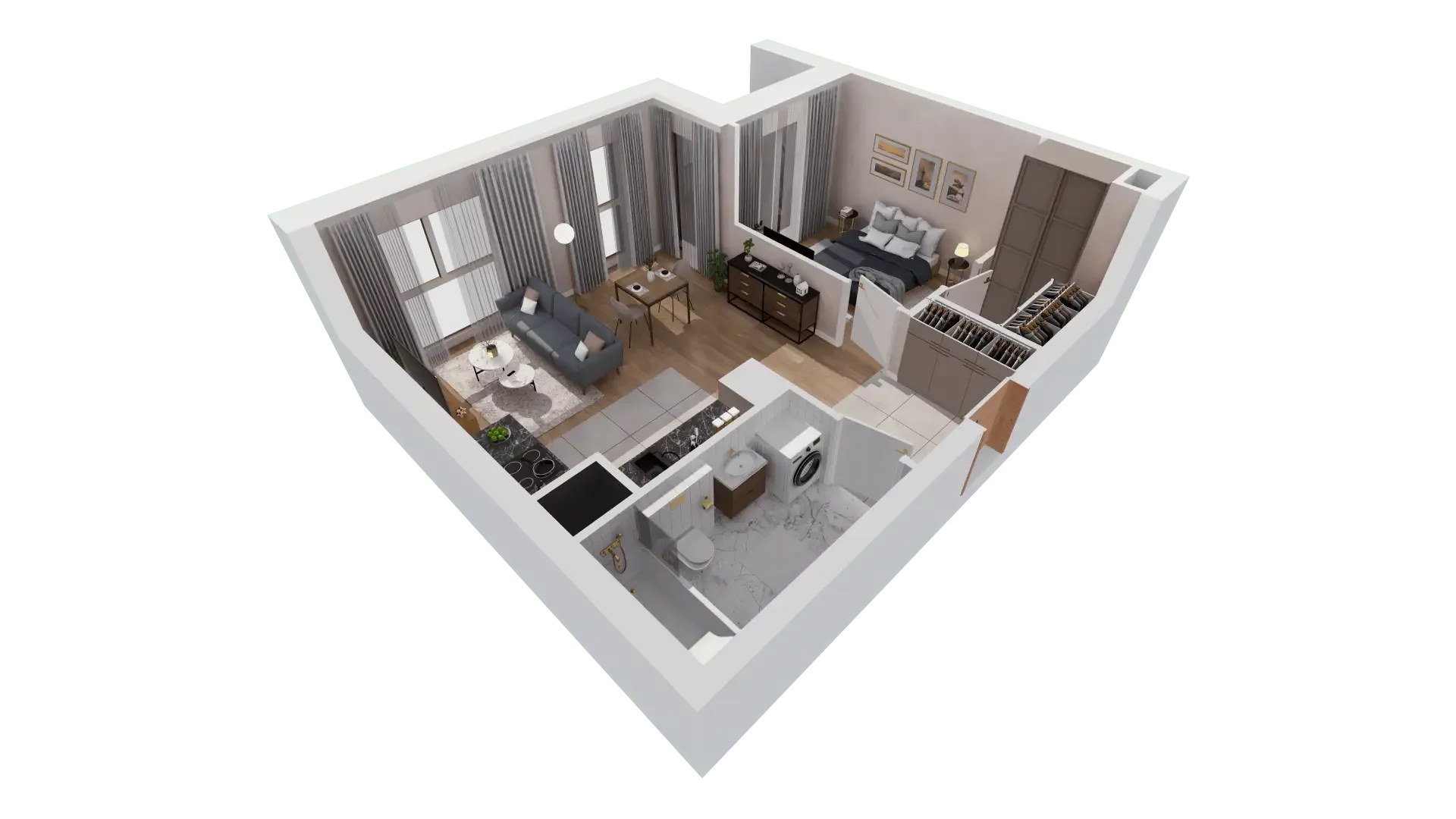 2 pokoje, mieszkanie 47,31 m², piętro 3, oferta nr 1B.3.108, Francuska Park VIIIB, Katowice, Osiedle Paderewskiego-Muchowiec, Muchowiec, ul. Szybowcowa