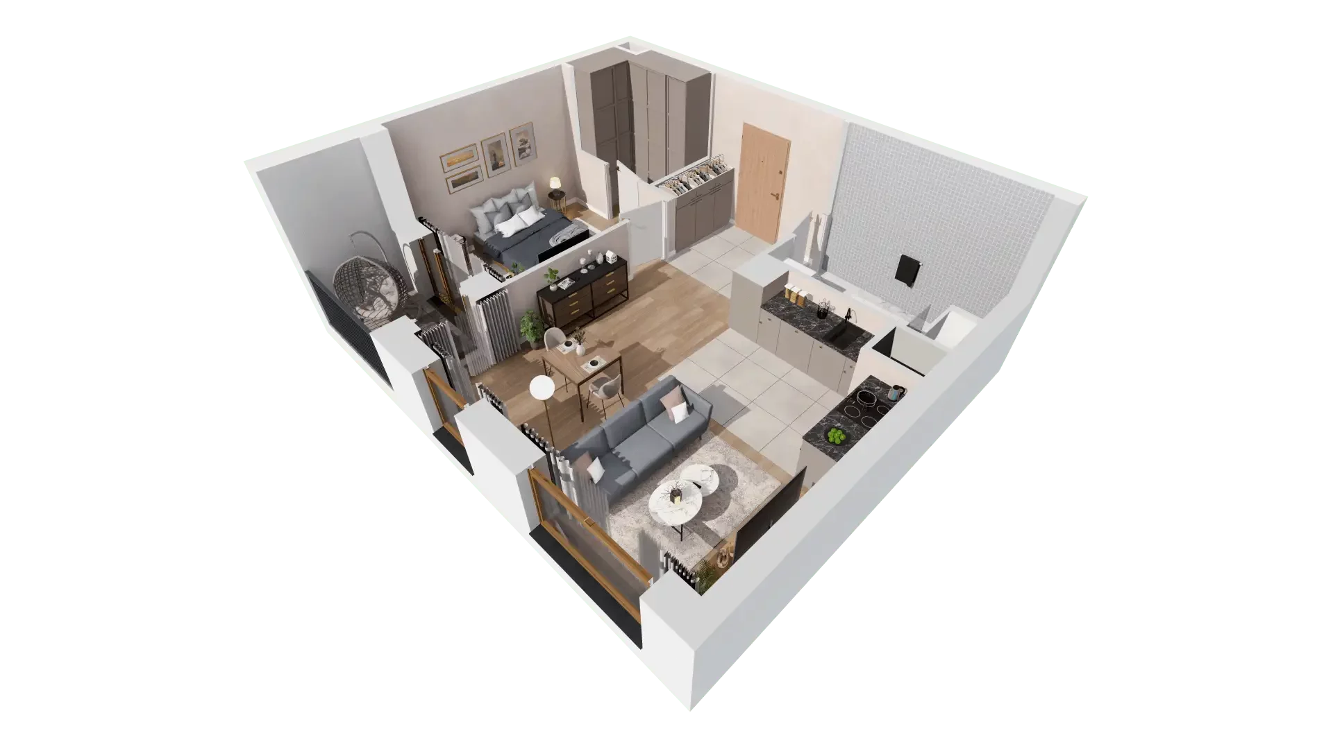2 pokoje, mieszkanie 47,31 m², piętro 3, oferta nr 1B.3.108, Francuska Park VIIIB, Katowice, Osiedle Paderewskiego-Muchowiec, Muchowiec, ul. Szybowcowa
