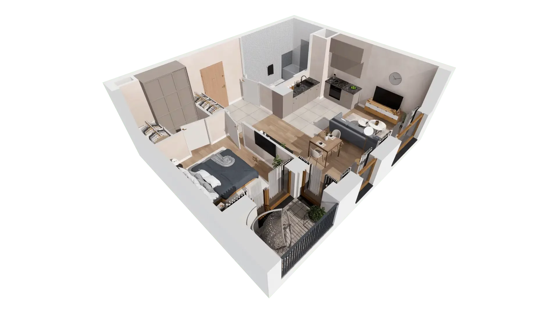 2 pokoje, mieszkanie 47,31 m², piętro 3, oferta nr 1B.3.108, Francuska Park VIIIB, Katowice, Osiedle Paderewskiego-Muchowiec, Muchowiec, ul. Szybowcowa