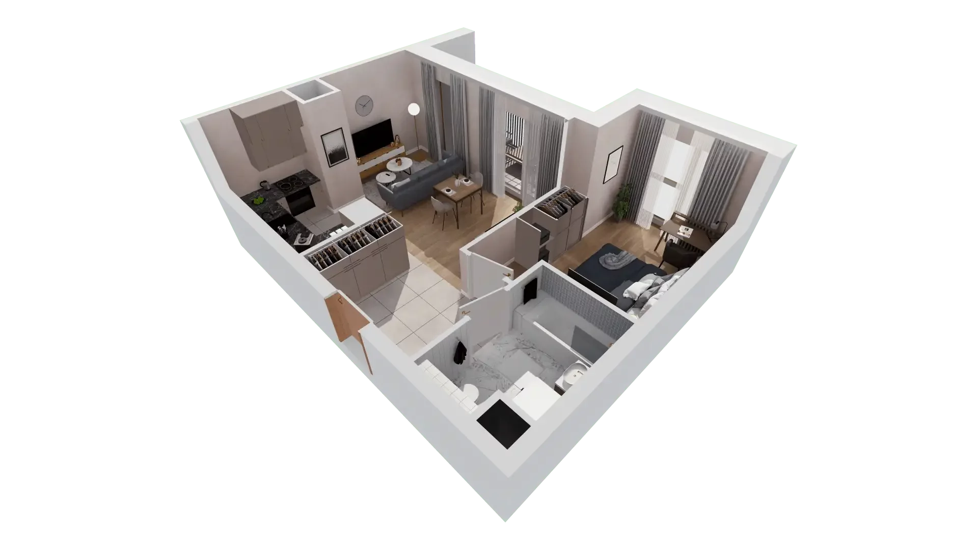 2 pokoje, mieszkanie 44,29 m², piętro 4, oferta nr 1A.4.40, Francuska Park VIIIB, Katowice, Osiedle Paderewskiego-Muchowiec, Muchowiec, ul. Szybowcowa