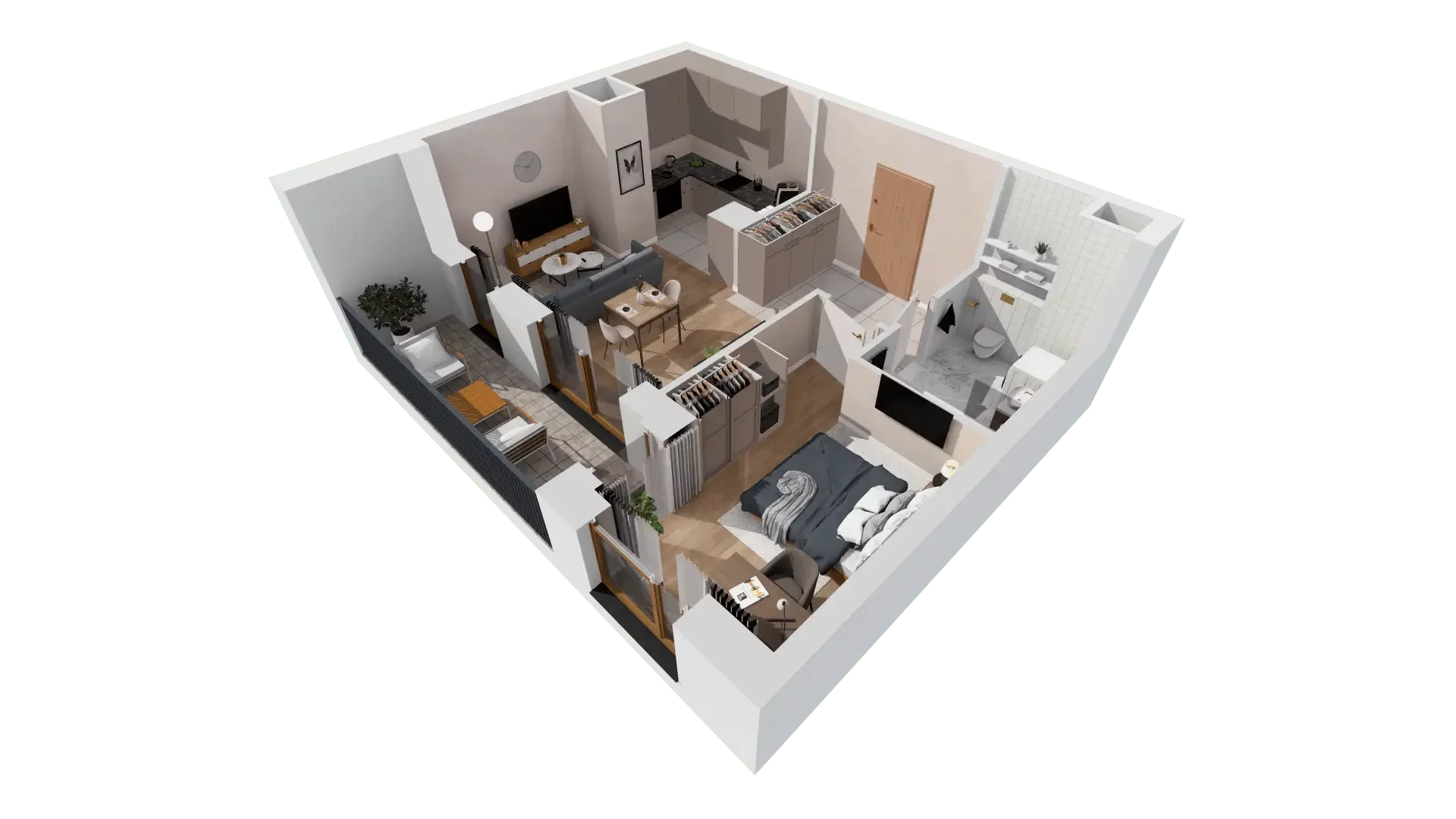 2 pokoje, mieszkanie 44,92 m², piętro 4, oferta nr 1A.4.43, Francuska Park VIIIB, Katowice, Osiedle Paderewskiego-Muchowiec, Muchowiec, ul. Szybowcowa