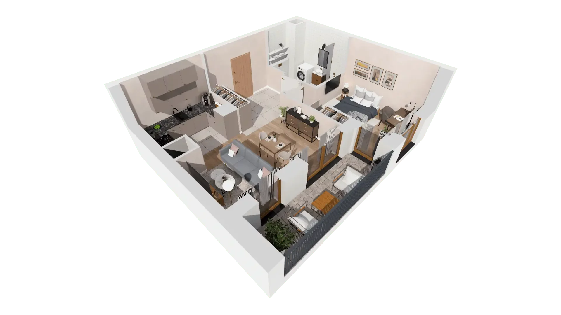 2 pokoje, mieszkanie 44,92 m², piętro 4, oferta nr 1A.4.43, Francuska Park VIIIB, Katowice, Osiedle Paderewskiego-Muchowiec, Muchowiec, ul. Szybowcowa