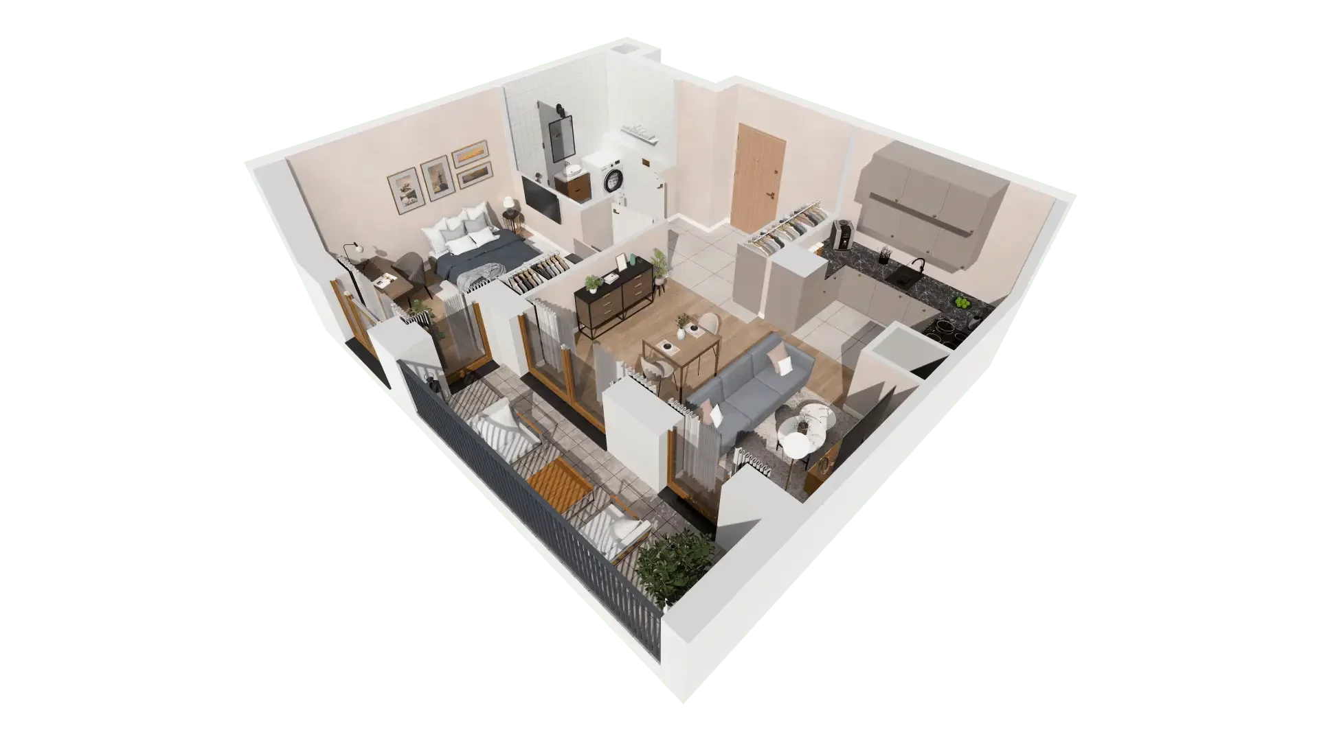2 pokoje, mieszkanie 43,91 m², piętro 4, oferta nr 1B.4.112, Francuska Park VIIIB, Katowice, Osiedle Paderewskiego-Muchowiec, Muchowiec, ul. Szybowcowa