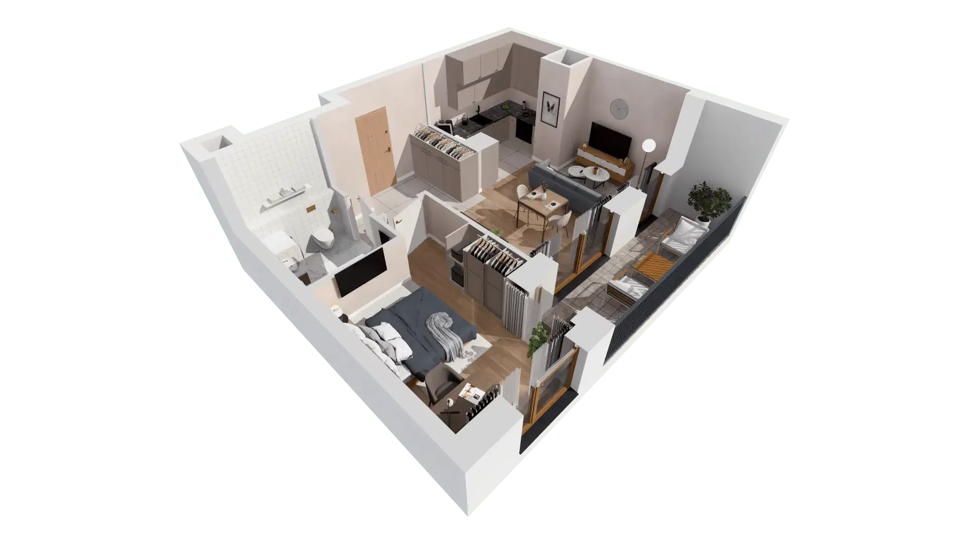 2 pokoje, mieszkanie 43,91 m², piętro 4, oferta nr 1B.4.112, Francuska Park VIIIB, Katowice, Osiedle Paderewskiego-Muchowiec, Muchowiec, ul. Szybowcowa