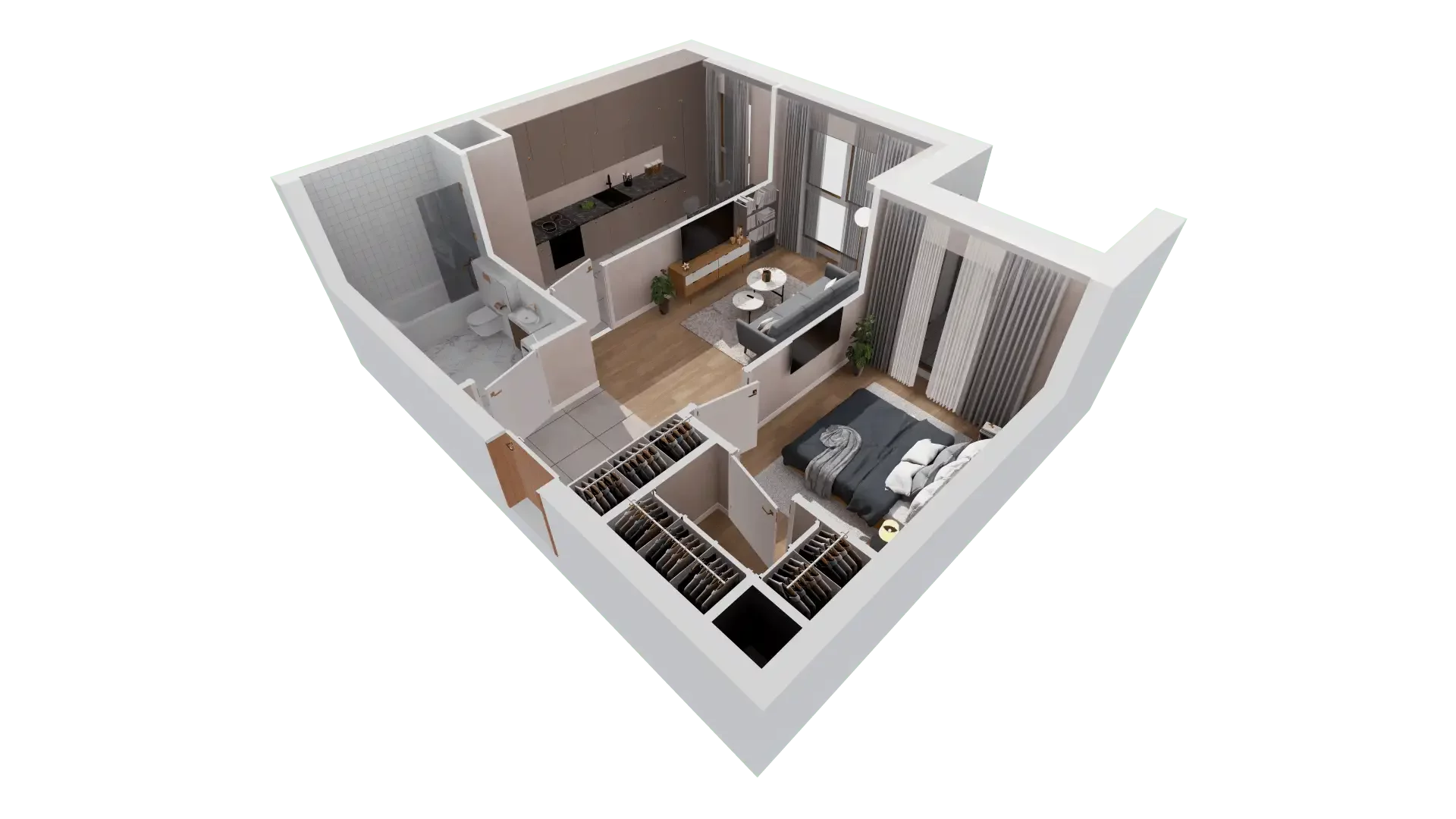 2 pokoje, mieszkanie 47,91 m², piętro 5, oferta nr 1A.5.49, Francuska Park VIIIB, Katowice, Osiedle Paderewskiego-Muchowiec, Muchowiec, ul. Szybowcowa