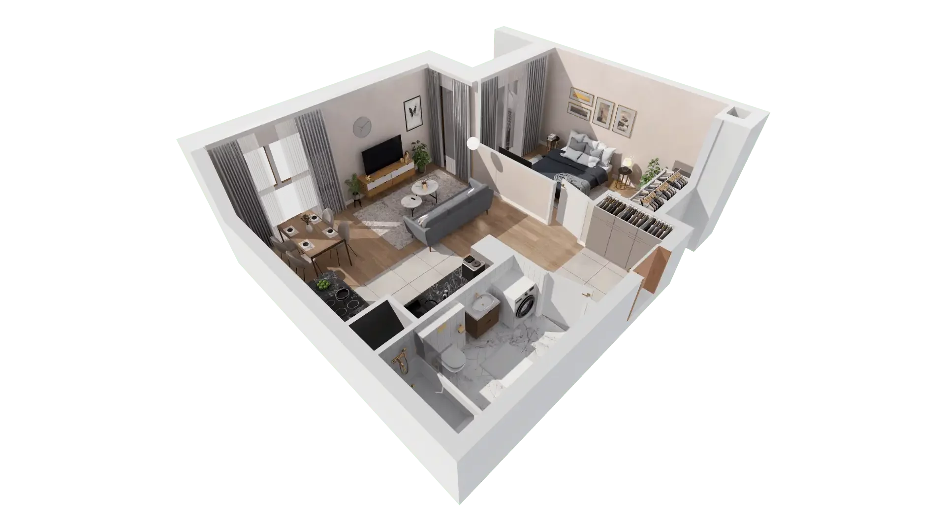 2 pokoje, mieszkanie 47,86 m², piętro 5, oferta nr 1A.5.51, Francuska Park VIIIB, Katowice, Osiedle Paderewskiego-Muchowiec, Muchowiec, ul. Szybowcowa