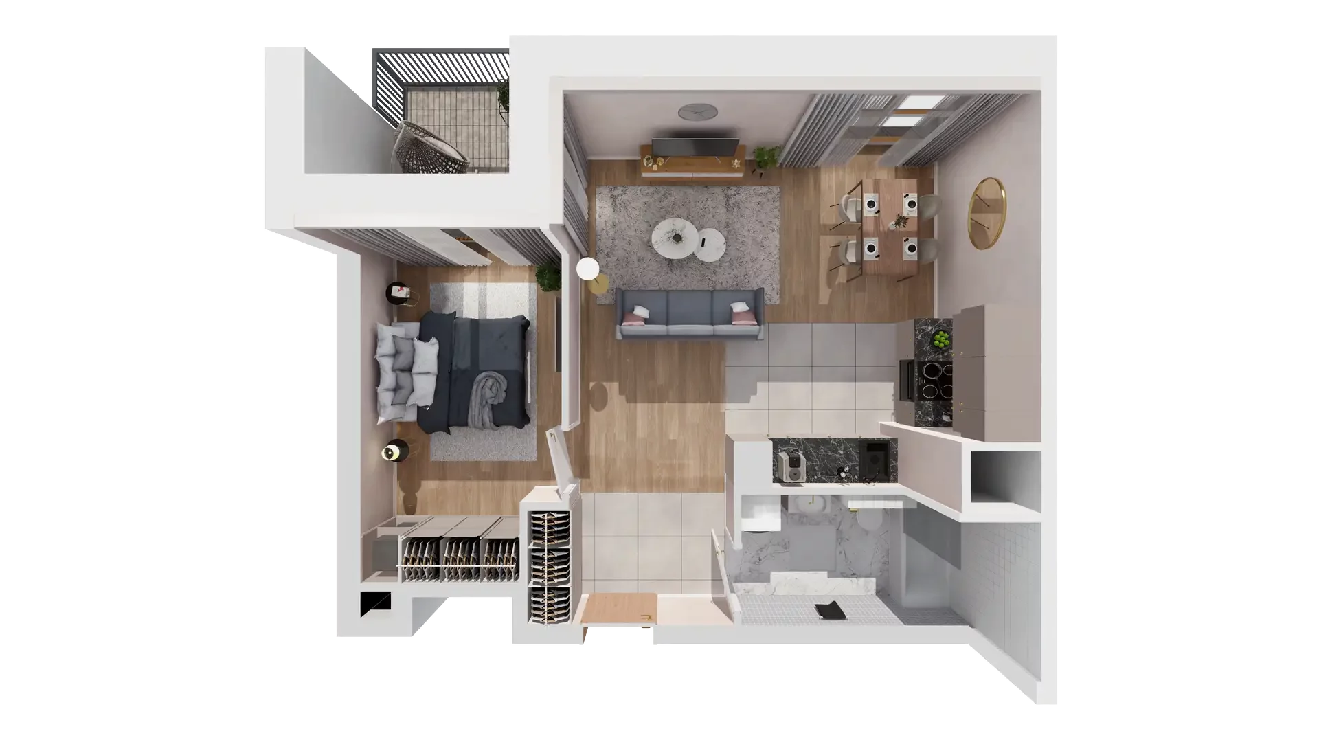 2 pokoje, mieszkanie 47,86 m², piętro 5, oferta nr 1B.5.119, Francuska Park VIIIB, Katowice, Osiedle Paderewskiego-Muchowiec, Muchowiec, ul. Szybowcowa