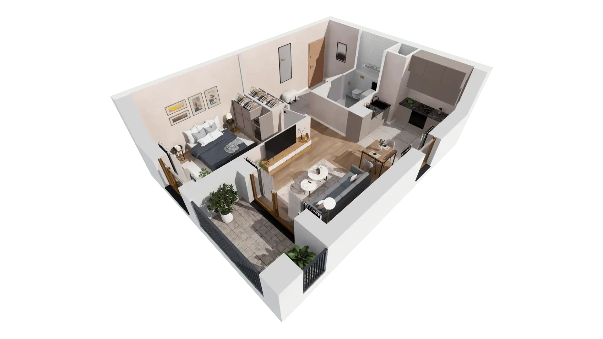 2 pokoje, mieszkanie 45,41 m², piętro 6, oferta nr 1A.6.57, Francuska Park VIIIB, Katowice, Osiedle Paderewskiego-Muchowiec, Muchowiec, ul. Szybowcowa