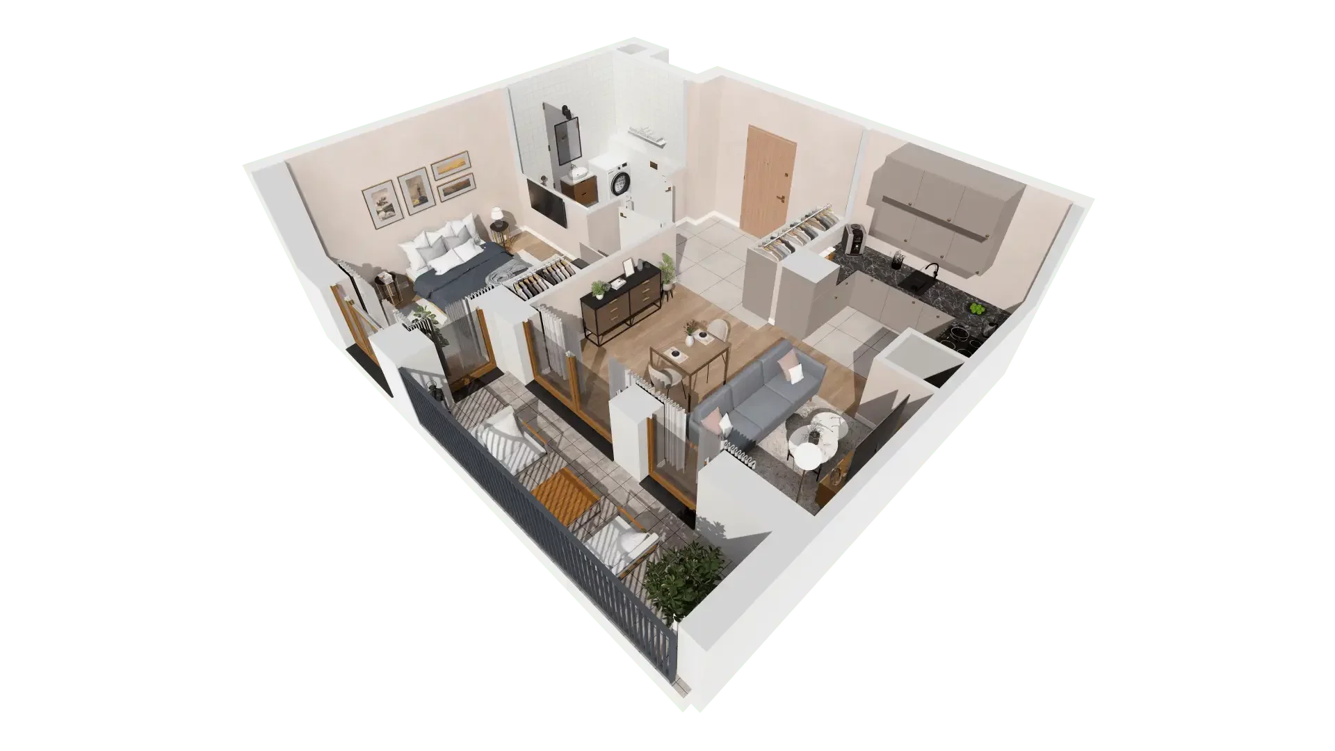 2 pokoje, mieszkanie 43,75 m², piętro 6, oferta nr 1A.6.60, Francuska Park VIIIB, Katowice, Osiedle Paderewskiego-Muchowiec, Muchowiec, ul. Szybowcowa