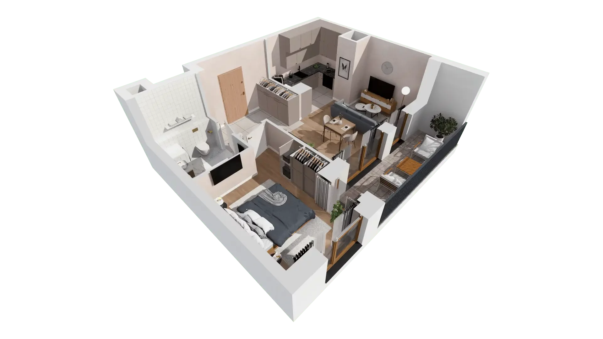 2 pokoje, mieszkanie 43,75 m², piętro 6, oferta nr 1A.6.60, Francuska Park VIIIB, Katowice, Osiedle Paderewskiego-Muchowiec, Muchowiec, ul. Szybowcowa