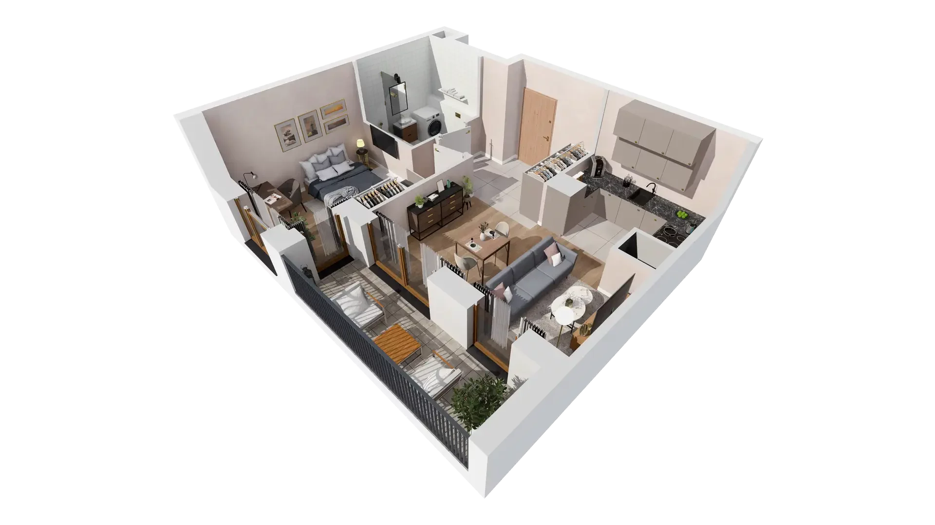 2 pokoje, mieszkanie 44,05 m², piętro 6, oferta nr 1B.6.124, Francuska Park VIIIB, Katowice, Osiedle Paderewskiego-Muchowiec, Muchowiec, ul. Szybowcowa