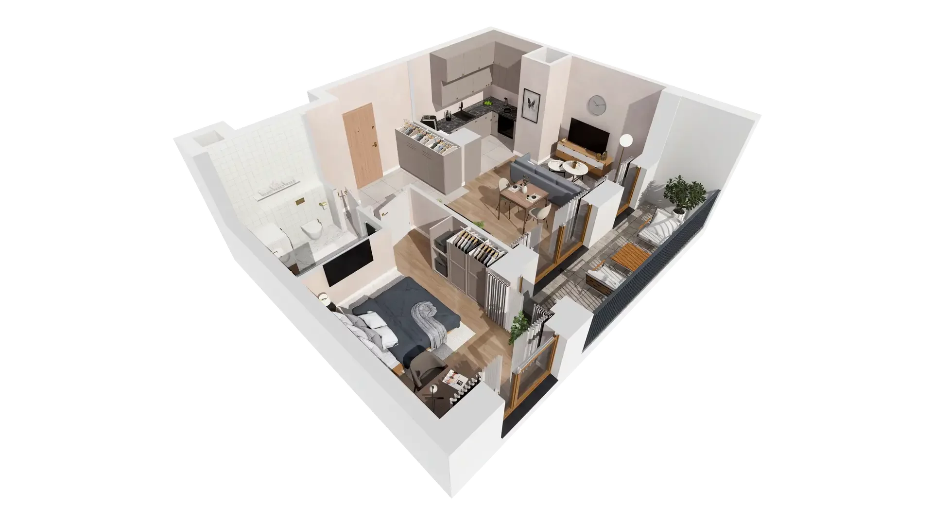 2 pokoje, mieszkanie 44,05 m², piętro 6, oferta nr 1B.6.124, Francuska Park VIIIB, Katowice, Osiedle Paderewskiego-Muchowiec, Muchowiec, ul. Szybowcowa