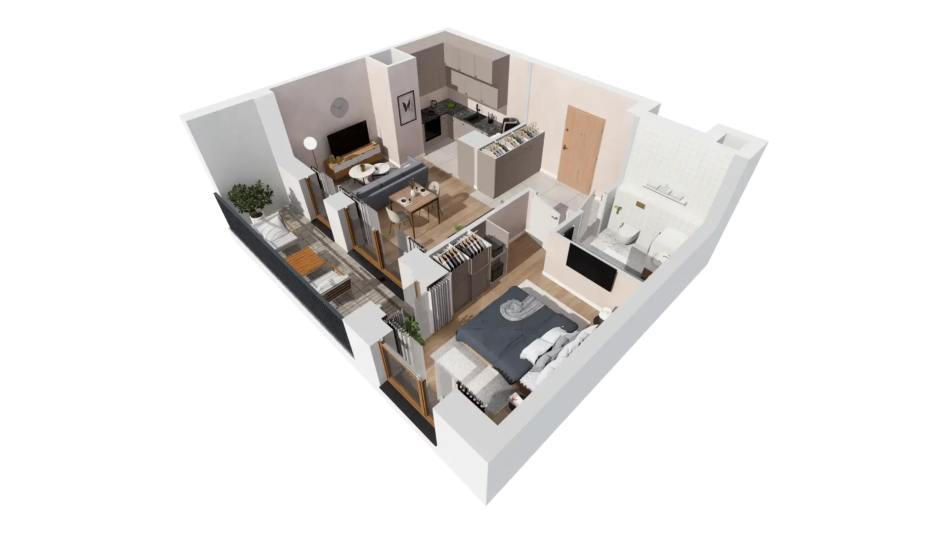 2 pokoje, mieszkanie 43,75 m², piętro 6, oferta nr 1B.6.125, Francuska Park VIIIB, Katowice, Osiedle Paderewskiego-Muchowiec, Muchowiec, ul. Szybowcowa