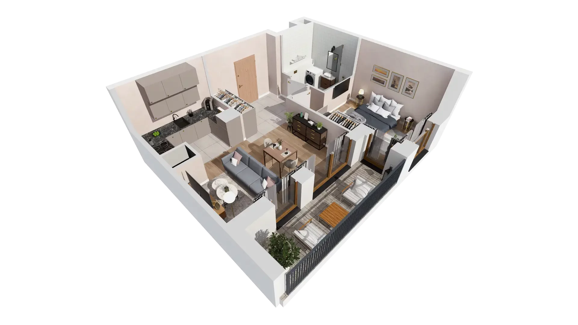 2 pokoje, mieszkanie 43,75 m², piętro 6, oferta nr 1B.6.125, Francuska Park VIIIB, Katowice, Osiedle Paderewskiego-Muchowiec, Muchowiec, ul. Szybowcowa