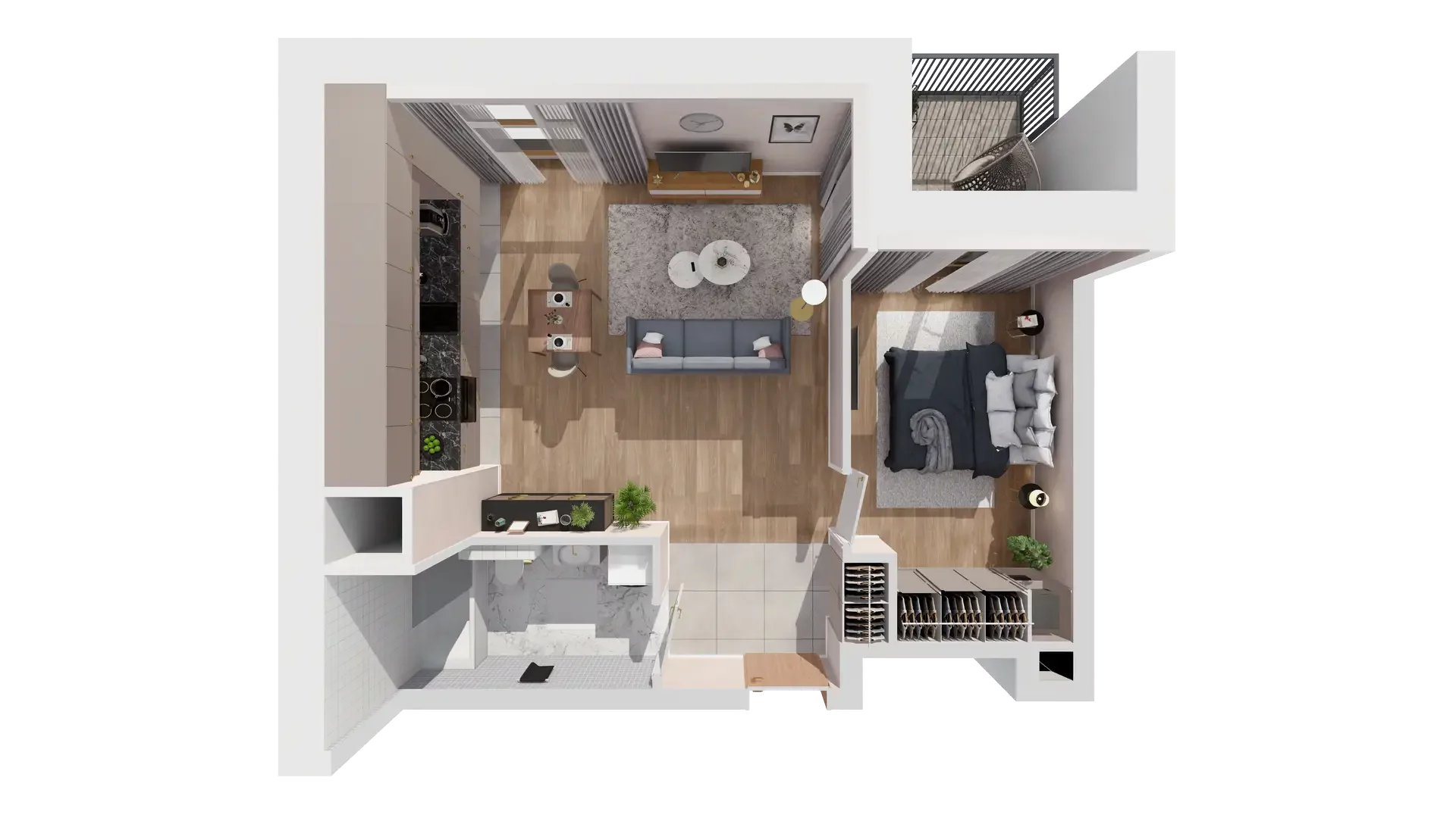 2 pokoje, mieszkanie 48,33 m², piętro 7, oferta nr 1B.7.130, Francuska Park VIIIB, Katowice, Osiedle Paderewskiego-Muchowiec, Muchowiec, ul. Szybowcowa