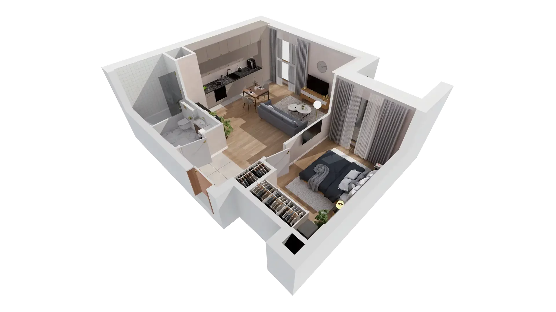 2 pokoje, mieszkanie 48,33 m², piętro 7, oferta nr 1B.7.130, Francuska Park VIIIB, Katowice, Osiedle Paderewskiego-Muchowiec, Muchowiec, ul. Szybowcowa