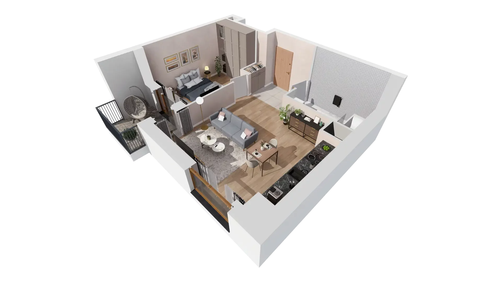 2 pokoje, mieszkanie 48,33 m², piętro 7, oferta nr 1B.7.130, Francuska Park VIIIB, Katowice, Osiedle Paderewskiego-Muchowiec, Muchowiec, ul. Szybowcowa