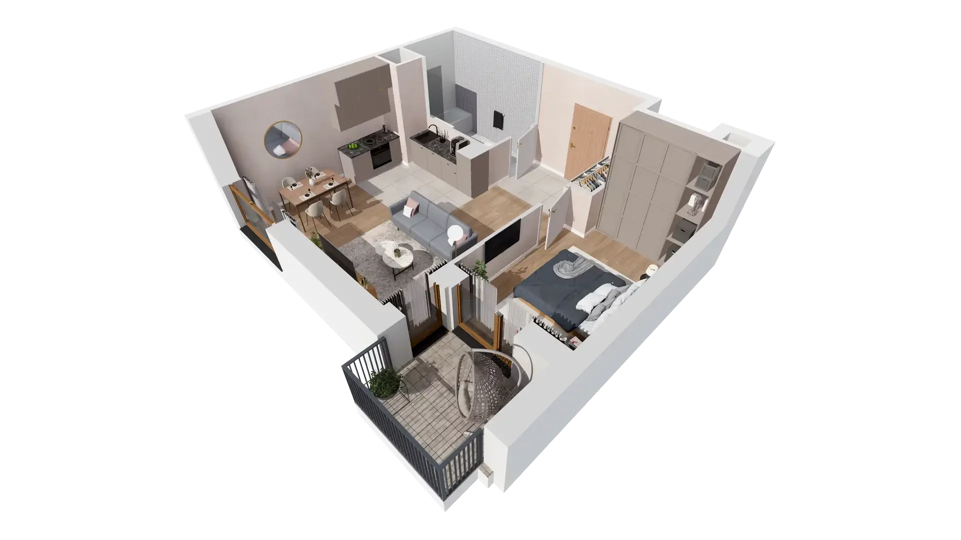 2 pokoje, mieszkanie 47,94 m², piętro 7, oferta nr 1B.7.131, Francuska Park VIIIB, Katowice, Osiedle Paderewskiego-Muchowiec, Muchowiec, ul. Szybowcowa