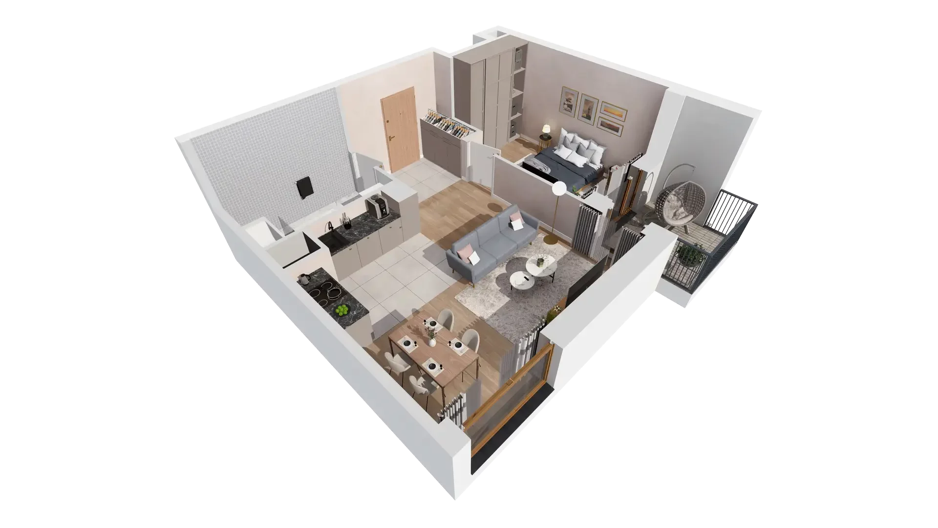 2 pokoje, mieszkanie 47,94 m², piętro 7, oferta nr 1B.7.131, Francuska Park VIIIB, Katowice, Osiedle Paderewskiego-Muchowiec, Muchowiec, ul. Szybowcowa