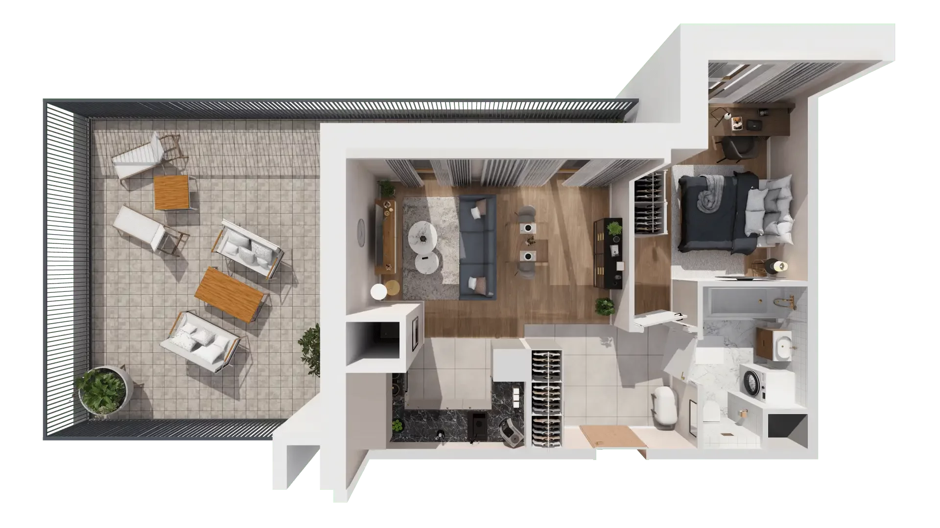 2 pokoje, mieszkanie 44,40 m², piętro 8, oferta nr 1A.8.74, Francuska Park VIIIB, Katowice, Osiedle Paderewskiego-Muchowiec, Muchowiec, ul. Szybowcowa