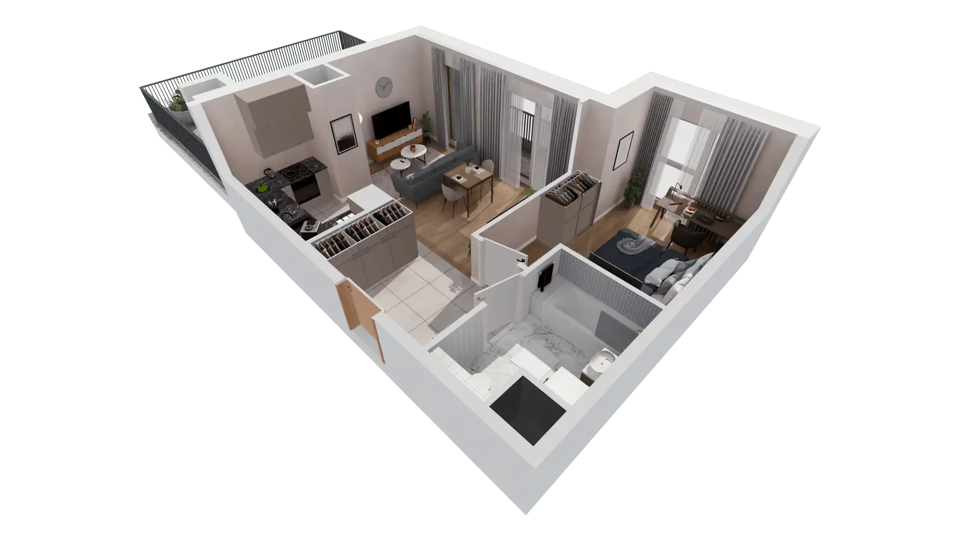 2 pokoje, mieszkanie 44,40 m², piętro 8, oferta nr 1A.8.74, Francuska Park VIIIB, Katowice, Osiedle Paderewskiego-Muchowiec, Muchowiec, ul. Szybowcowa