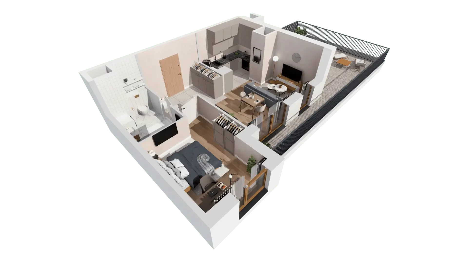 2 pokoje, mieszkanie 44,40 m², piętro 8, oferta nr 1A.8.74, Francuska Park VIIIB, Katowice, Osiedle Paderewskiego-Muchowiec, Muchowiec, ul. Szybowcowa
