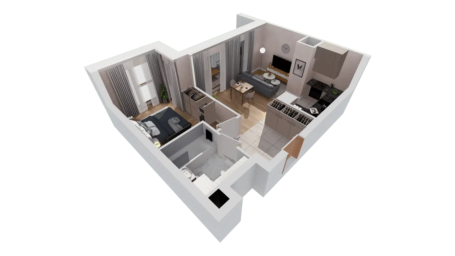 2 pokoje, mieszkanie 43,75 m², piętro 8, oferta nr 1B.8.137, Francuska Park VIIIB, Katowice, Osiedle Paderewskiego-Muchowiec, Muchowiec, ul. Szybowcowa