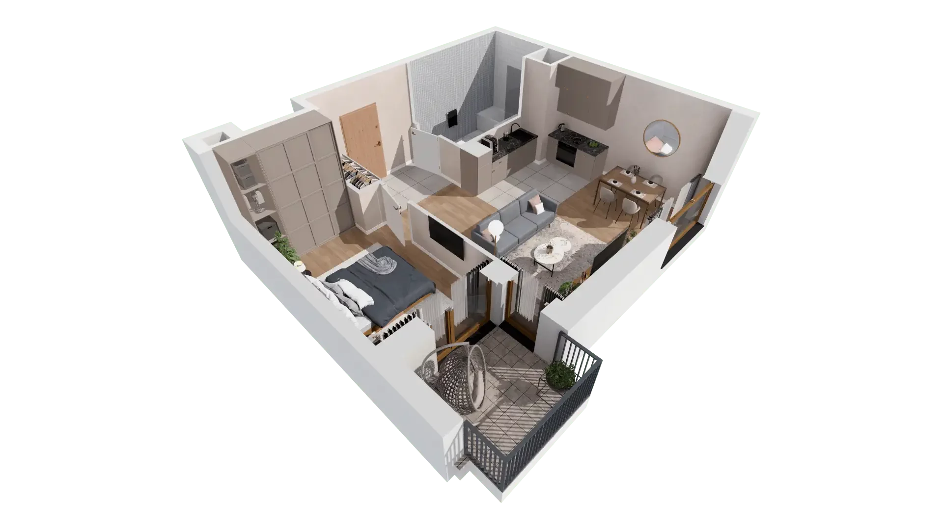 2 pokoje, mieszkanie 47,94 m², piętro 9, oferta nr 1A.9.82, Francuska Park VIIIB, Katowice, Osiedle Paderewskiego-Muchowiec, Muchowiec, ul. Szybowcowa