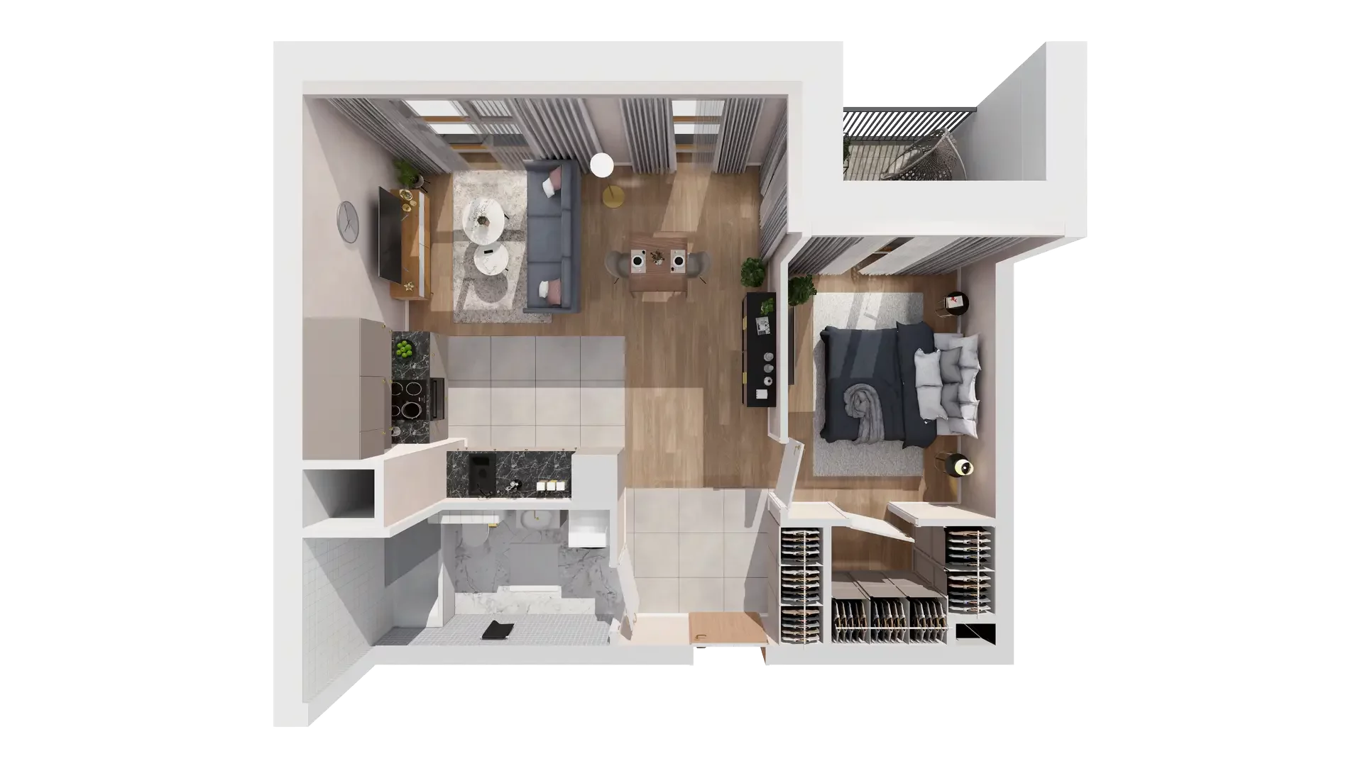 2 pokoje, mieszkanie 48,68 m², piętro 9, oferta nr 1B.9.145, Francuska Park VIIIB, Katowice, Osiedle Paderewskiego-Muchowiec, Muchowiec, ul. Szybowcowa