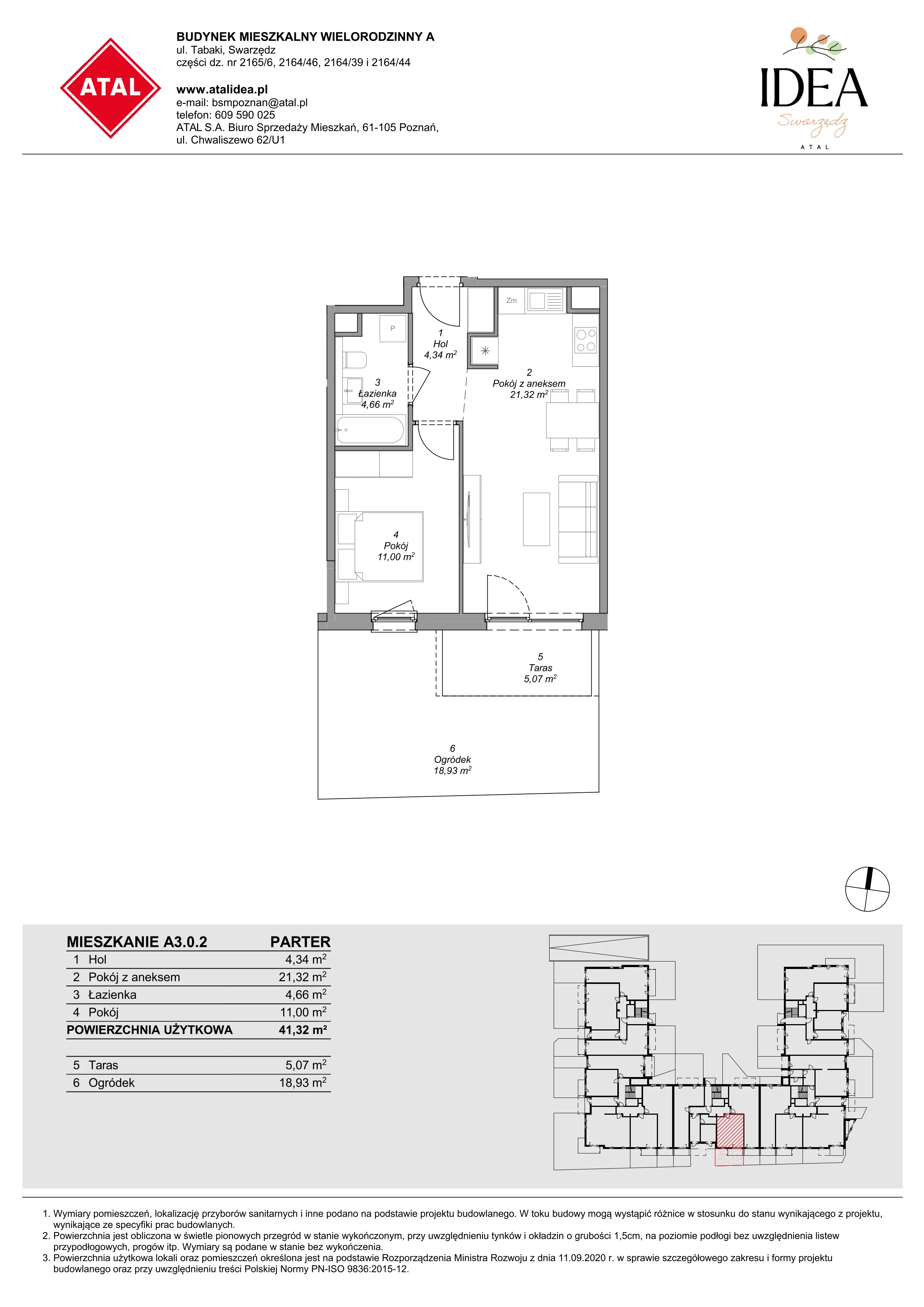 Mieszkanie 41,32 m², parter, oferta nr A3.0.2, Idea Swarzędz, Swarzędz, ul. Tabaki