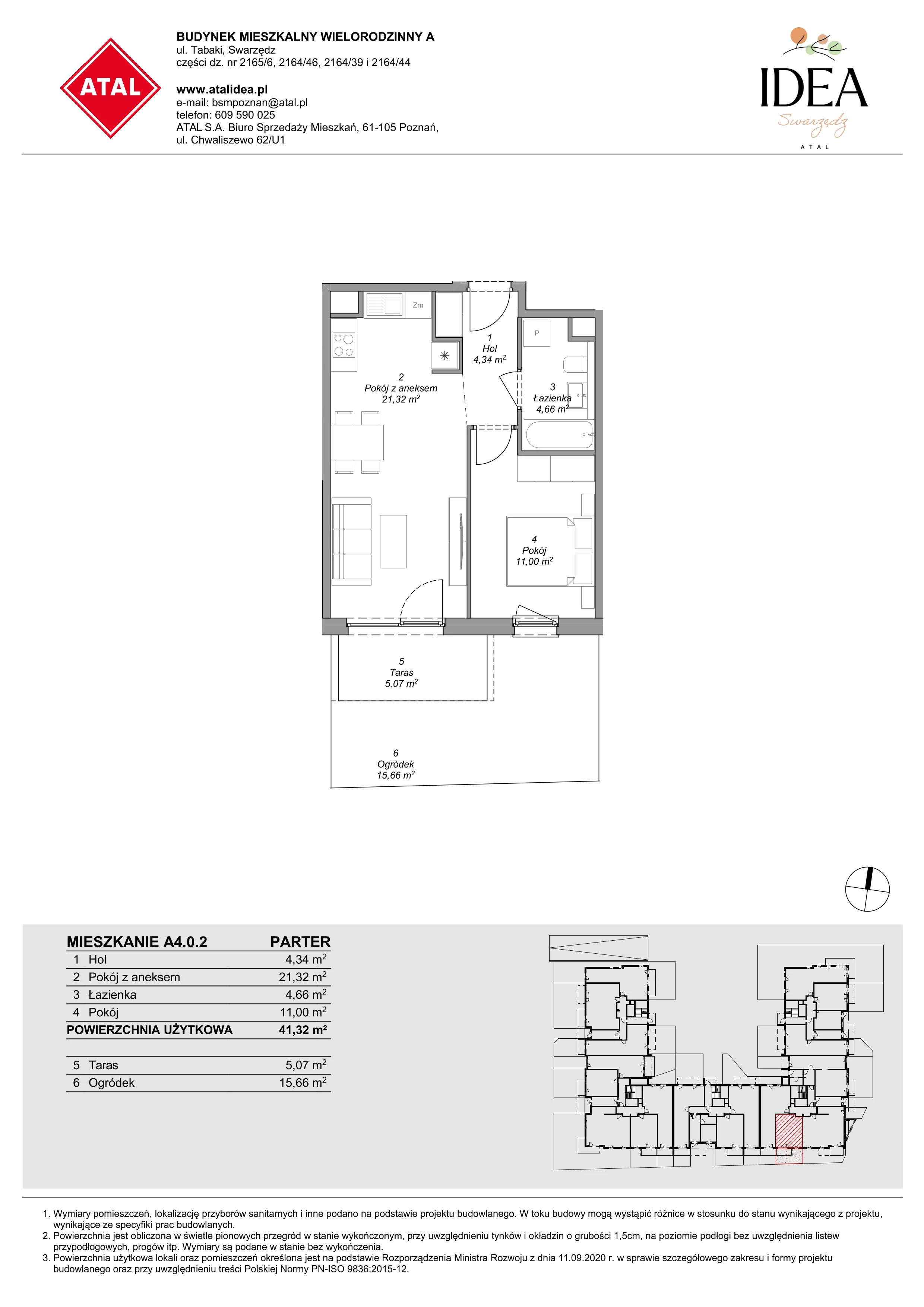 Mieszkanie 41,32 m², parter, oferta nr A4.0.2, Idea Swarzędz, Swarzędz, ul. Tabaki