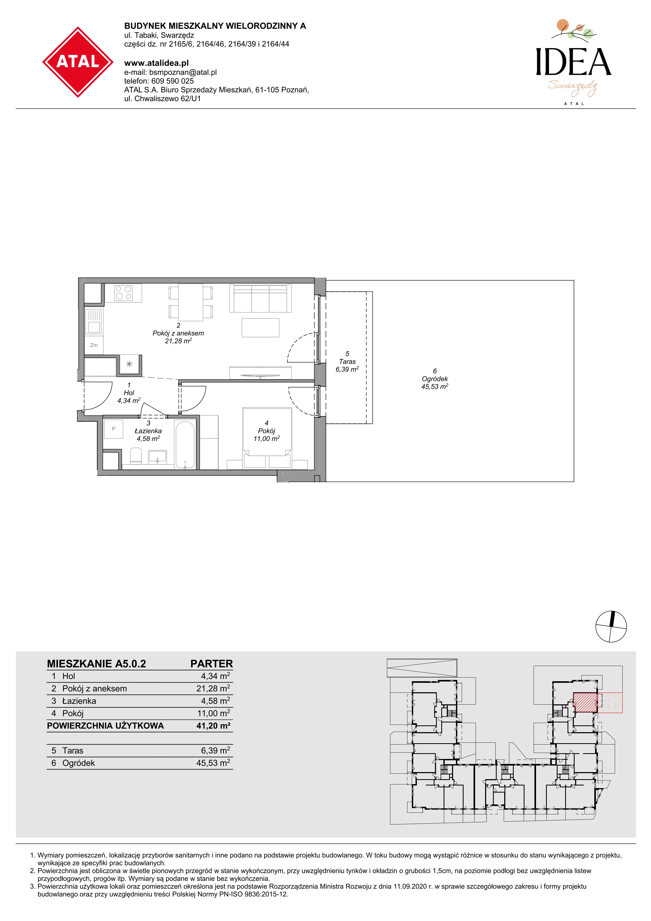 Mieszkanie 41,20 m², parter, oferta nr A5.0.2, Idea Swarzędz, Swarzędz, ul. Tabaki