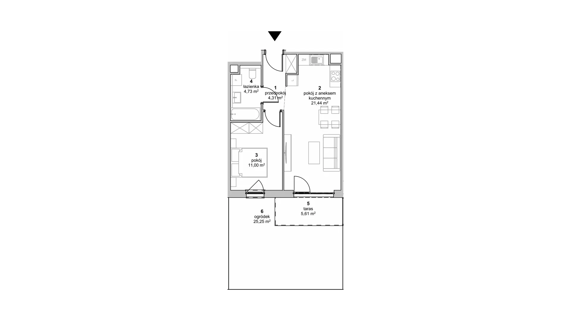 Mieszkanie 41,48 m², parter, oferta nr S1.C.0.3, ATAL Idea Swarzędz II, Swarzędz, ul. Tabaki