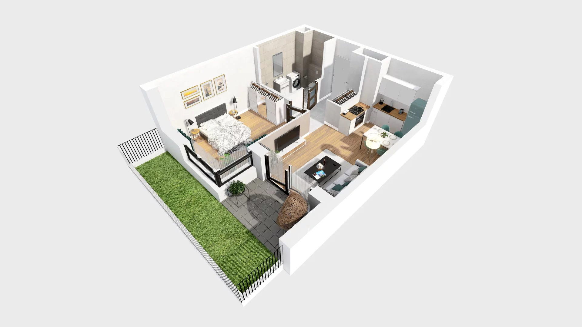 2 pokoje, mieszkanie 41,46 m², parter, oferta nr F.2.0.02, ATAL SKY+, Katowice, Wełnowiec-Józefowiec, Wełnowiec, al. Wojciecha Korfantego 85-89