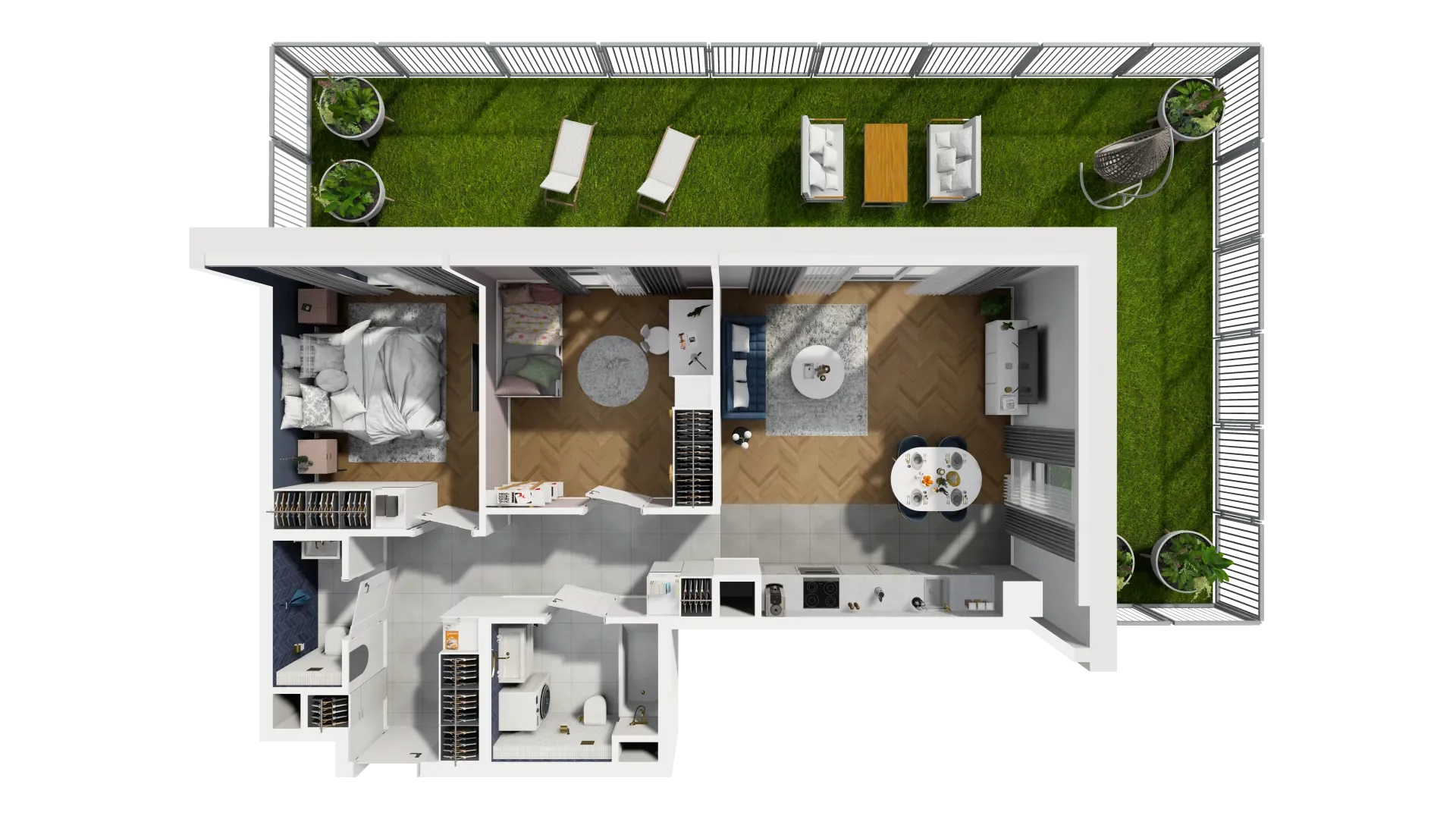 Mieszkanie 68,78 m², parter, oferta nr 1B.05, Akacjowa Wita, Kraków, Prądnik Czerwony, Rakowice, ul. Akacjowa