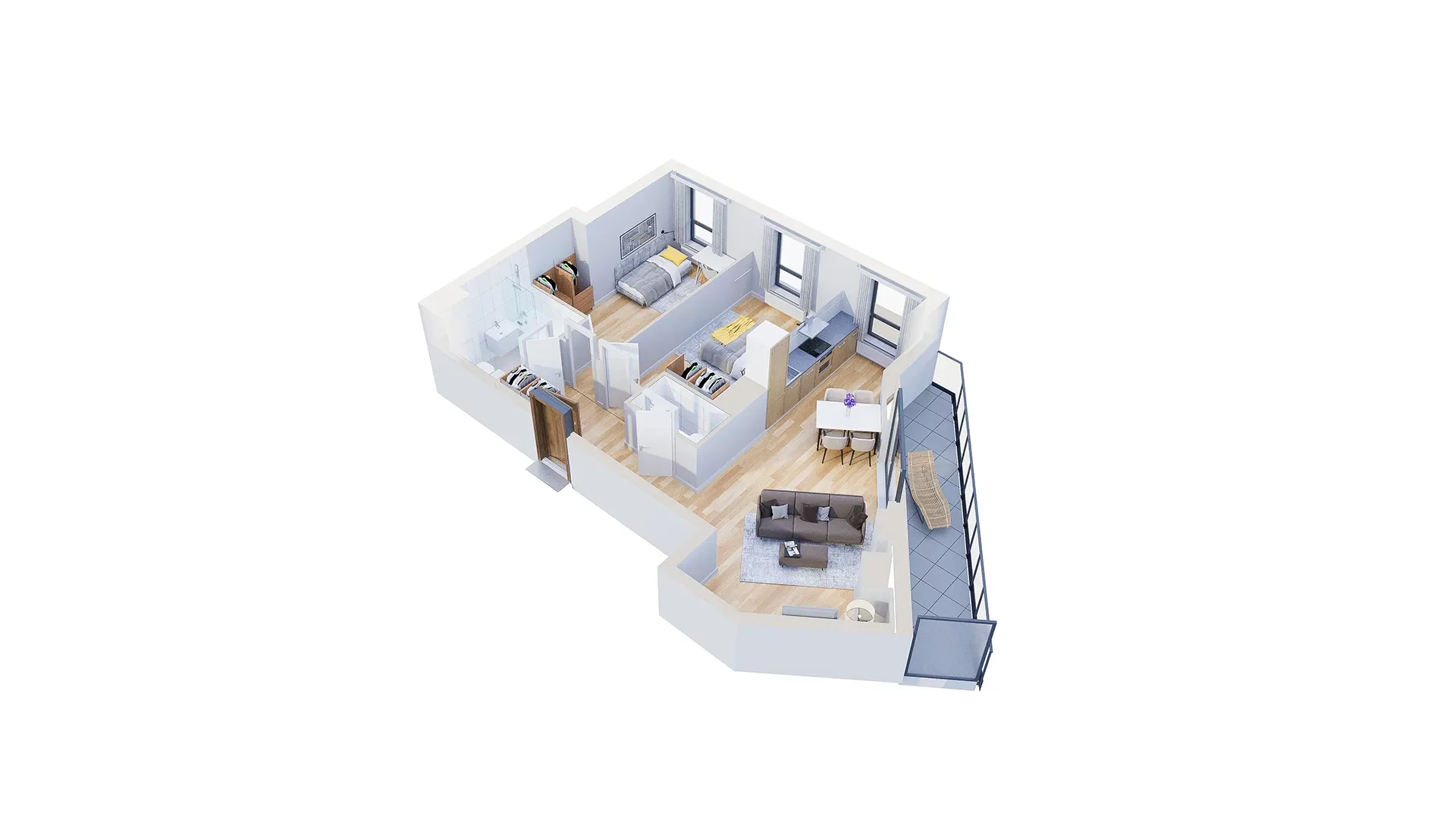 3 pokoje, mieszkanie 66,90 m², piętro 10, oferta nr 2.A72, Niebieski Bursztyn II, Reda, ul. Bosmańska