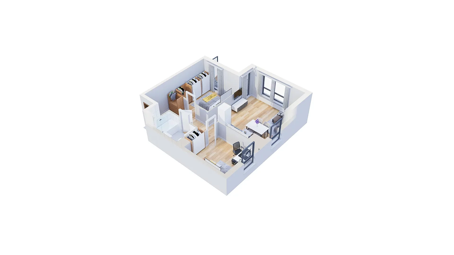 3 pokoje, mieszkanie 55,87 m², piętro 10, oferta nr 2.A77, Niebieski Bursztyn II, Reda, ul. Bosmańska