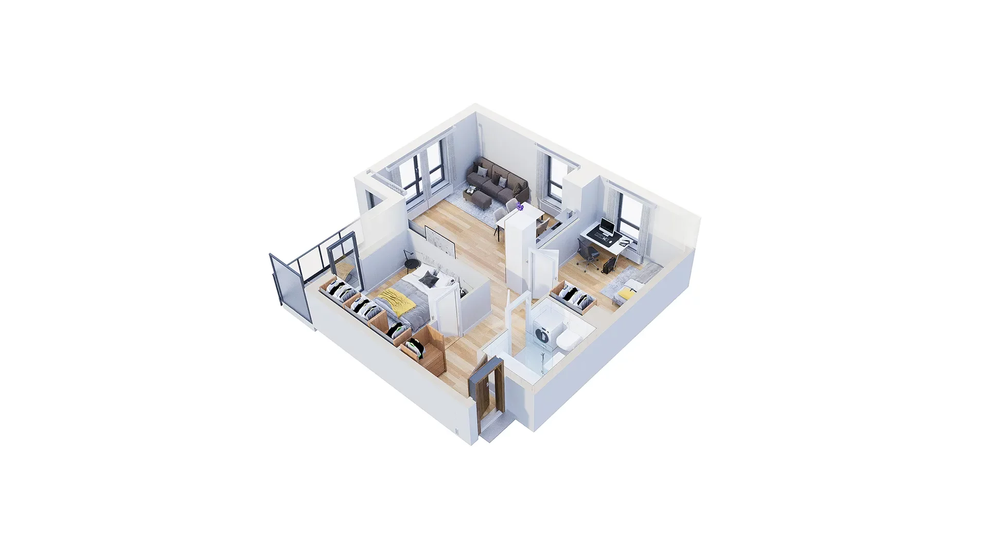 3 pokoje, mieszkanie 55,87 m², piętro 10, oferta nr 2.A77, Niebieski Bursztyn II, Reda, ul. Bosmańska