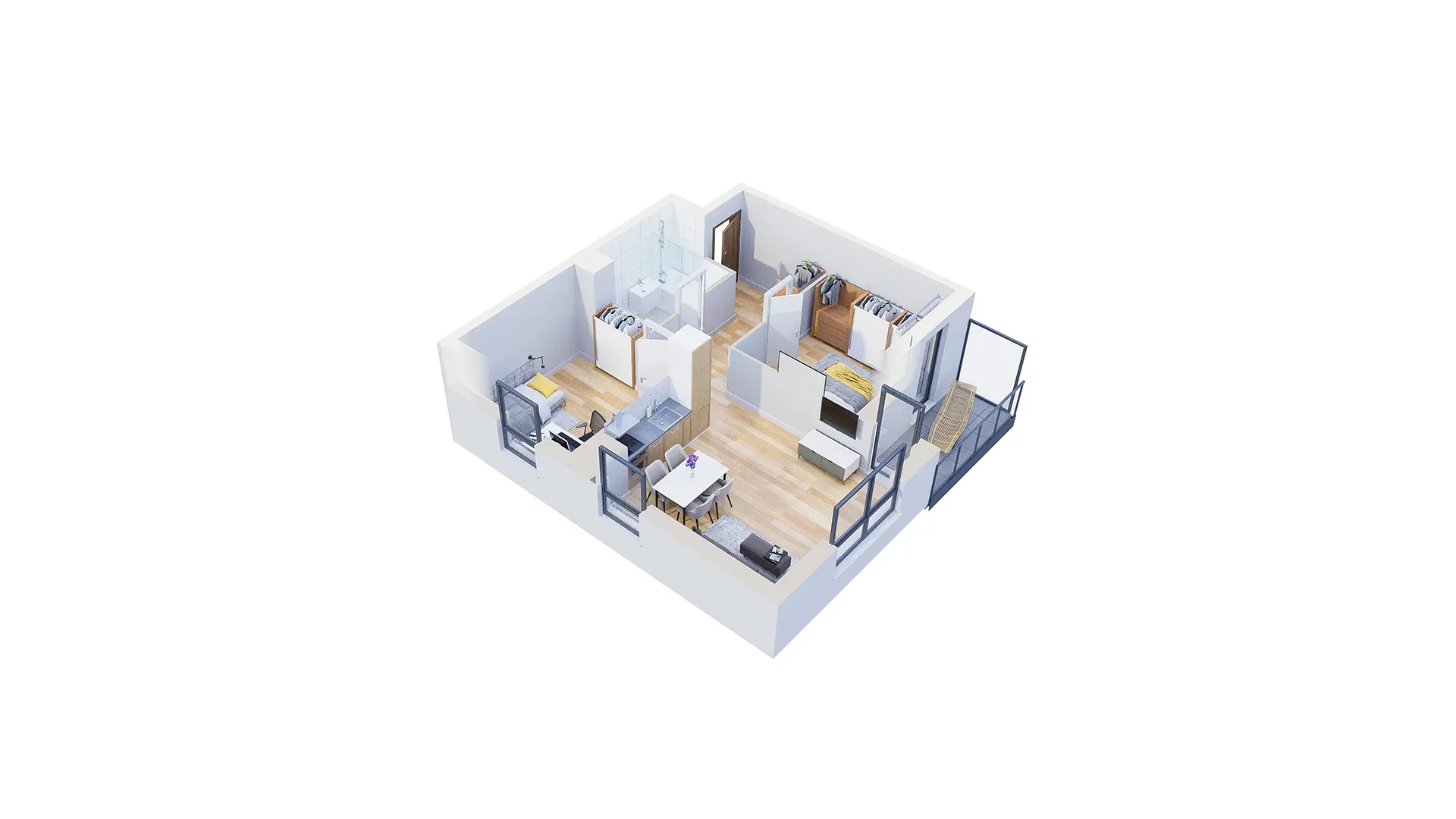 3 pokoje, mieszkanie 55,87 m², piętro 10, oferta nr 2.A77, Niebieski Bursztyn II, Reda, ul. Bosmańska
